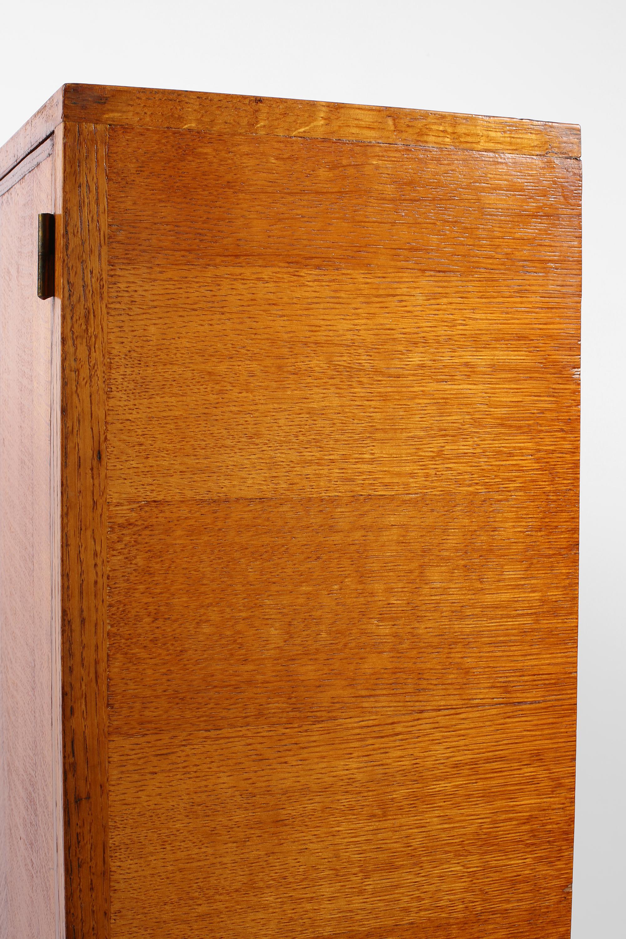 1930s French Modernist Oak Bookcase For Sale 16