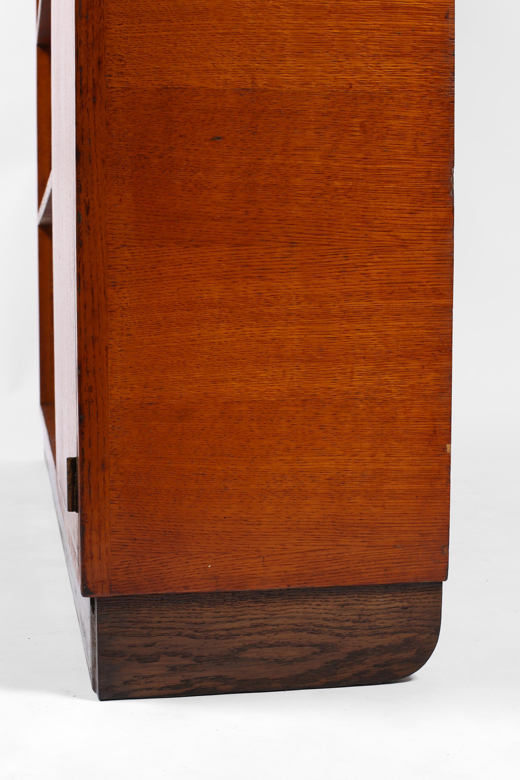 20th Century 1930s French Modernist Oak Bookcase For Sale