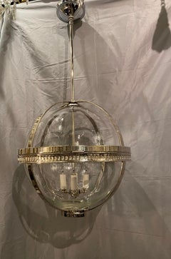 1930s French Nickel Plated Light Fixture