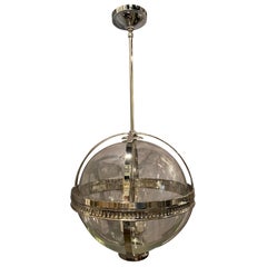 Apparecchio di illuminazione francese nichelato degli anni '1930