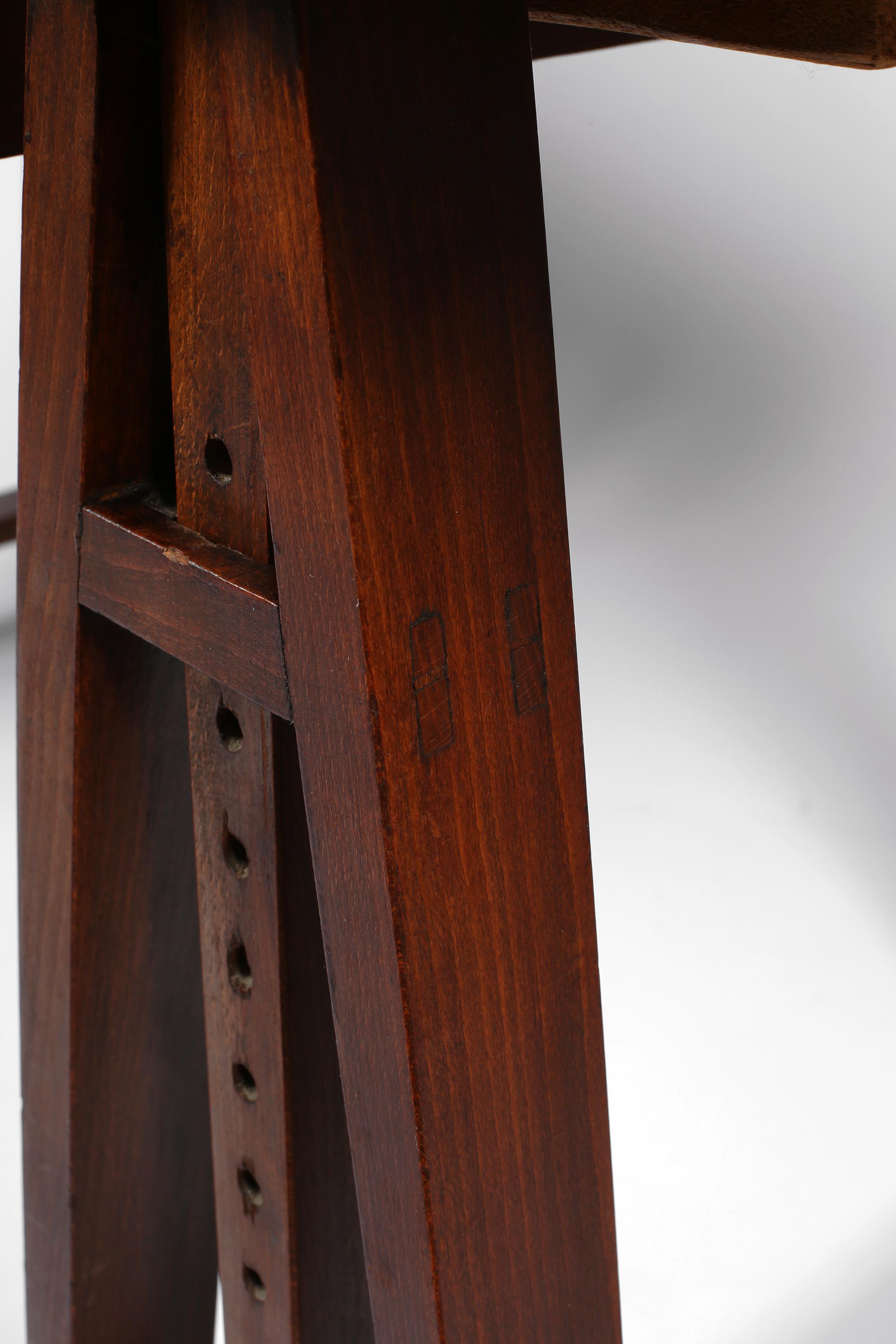 1930s French Oak Architect's Trestle Desk 6