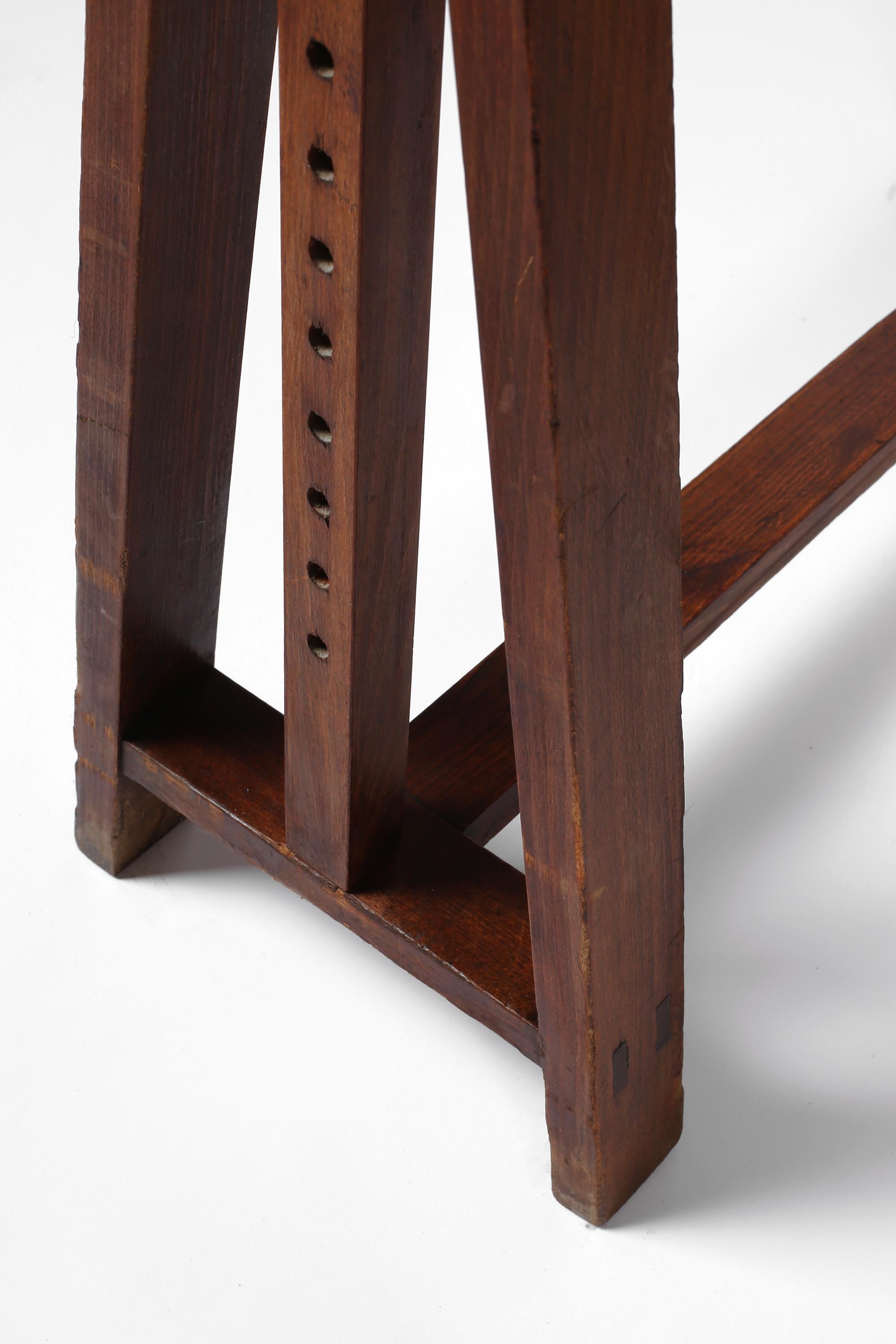 1930s French Oak Architect's Trestle Desk 8