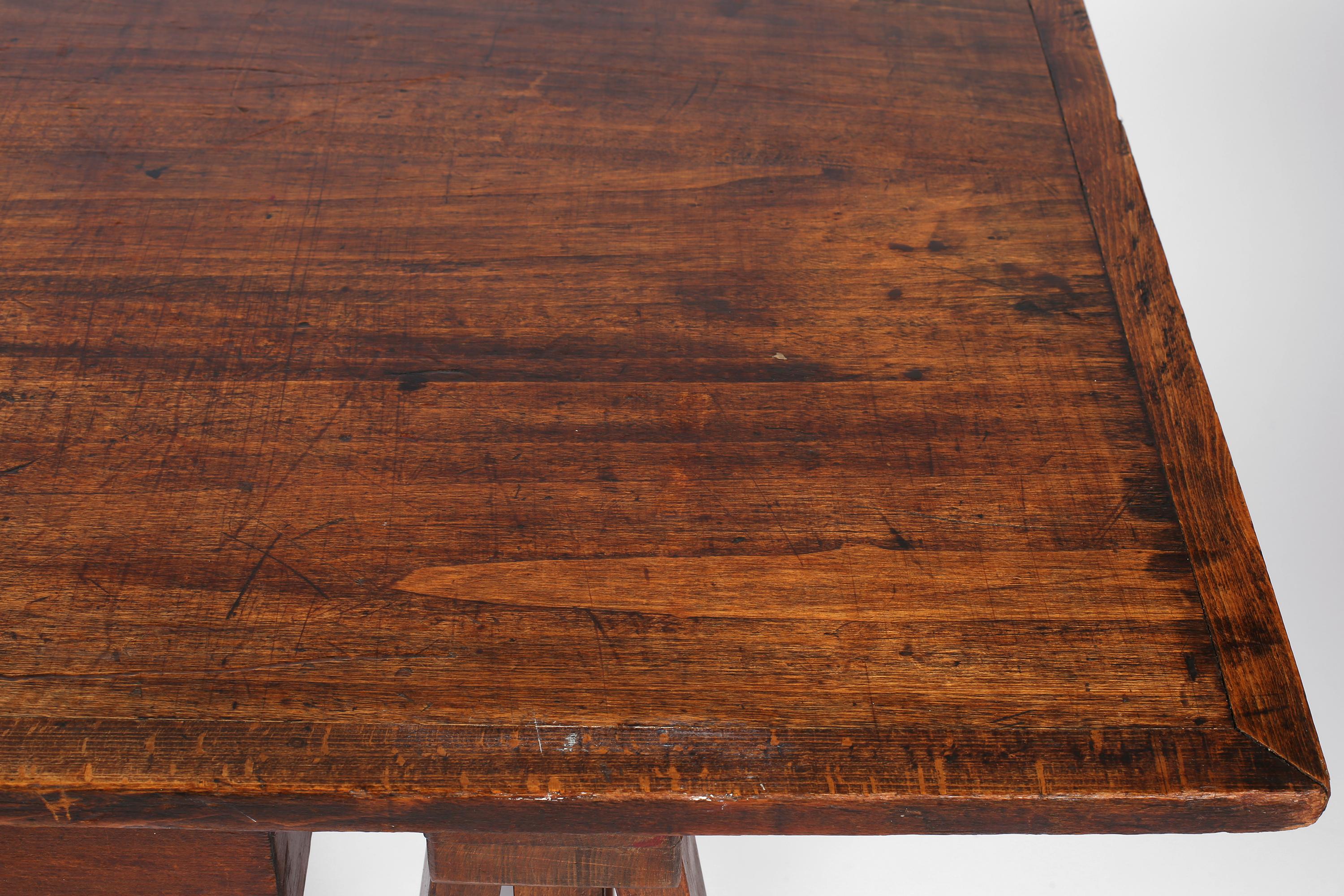 1930s French Oak Architect's Trestle Desk 9