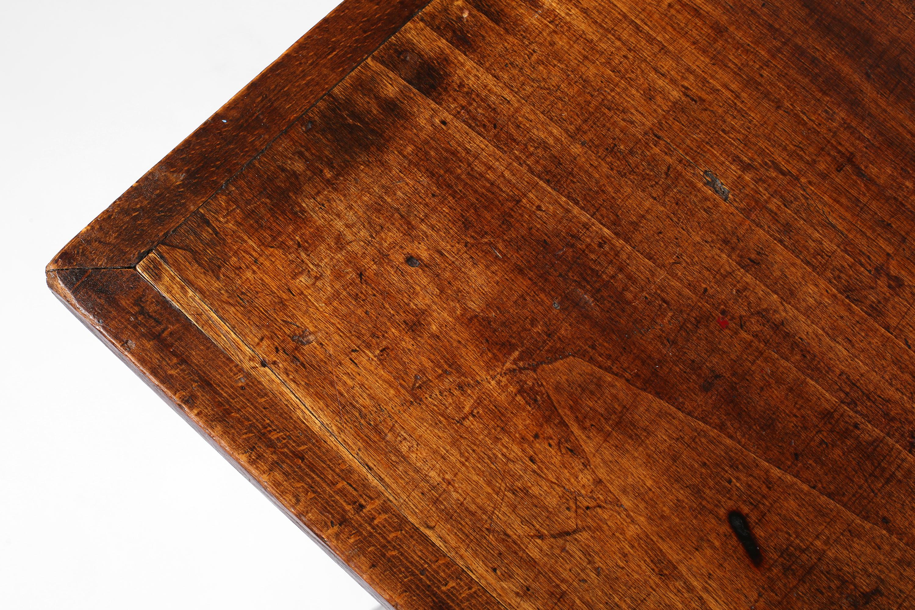 1930s French Oak Architect's Trestle Desk 14
