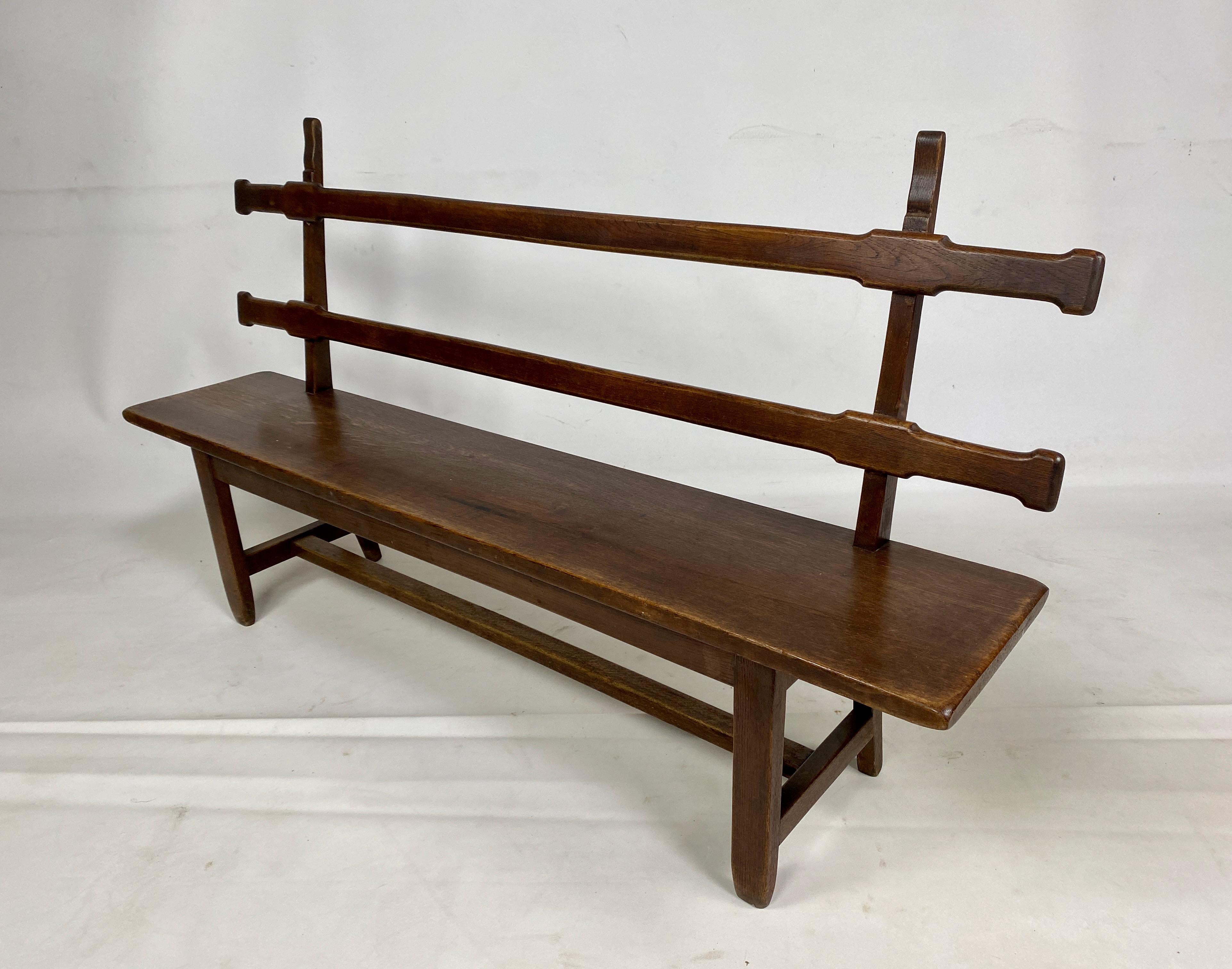 1930S French Oak Bench For Sale 5