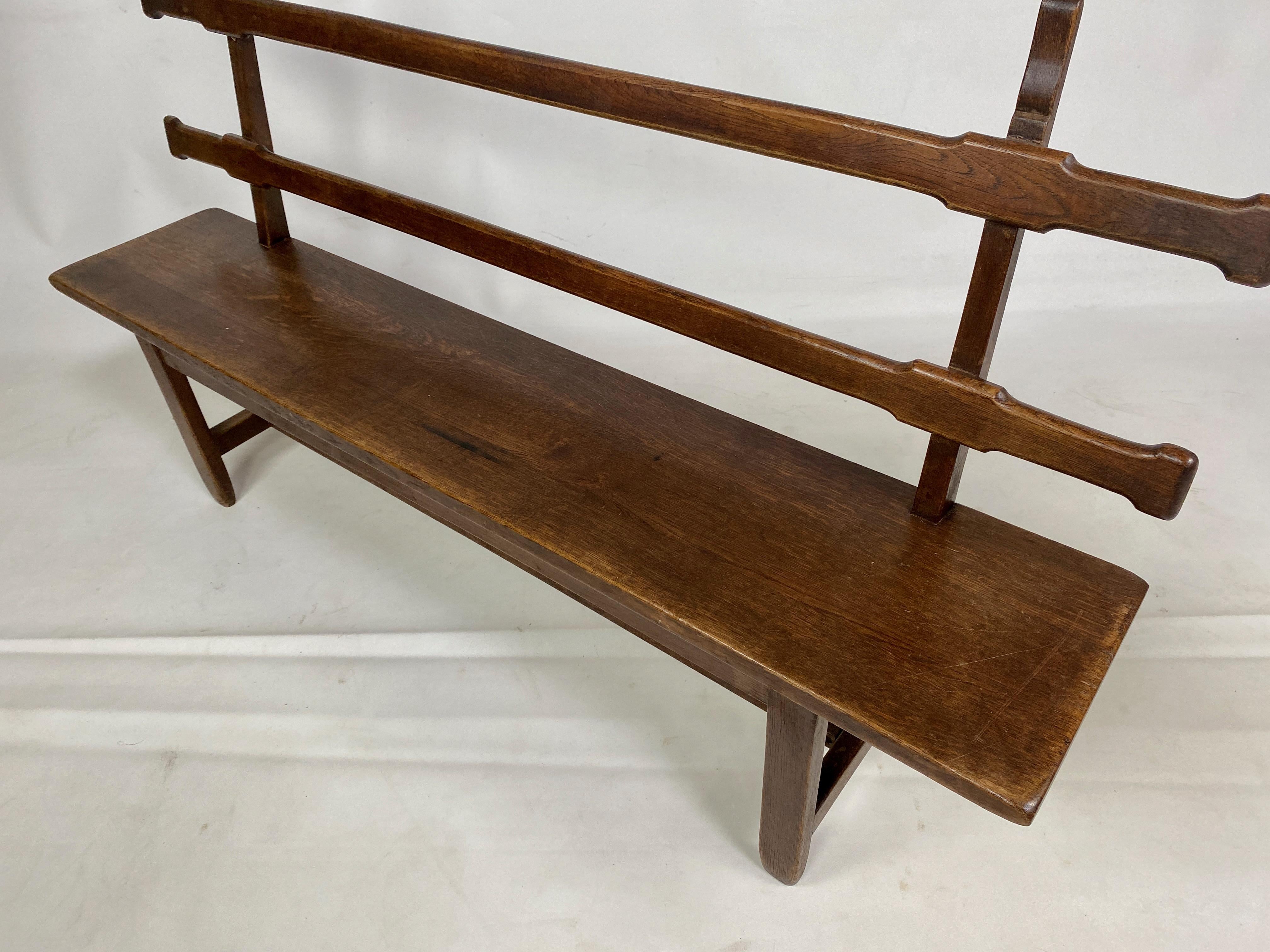 1930S French Oak Bench For Sale 6