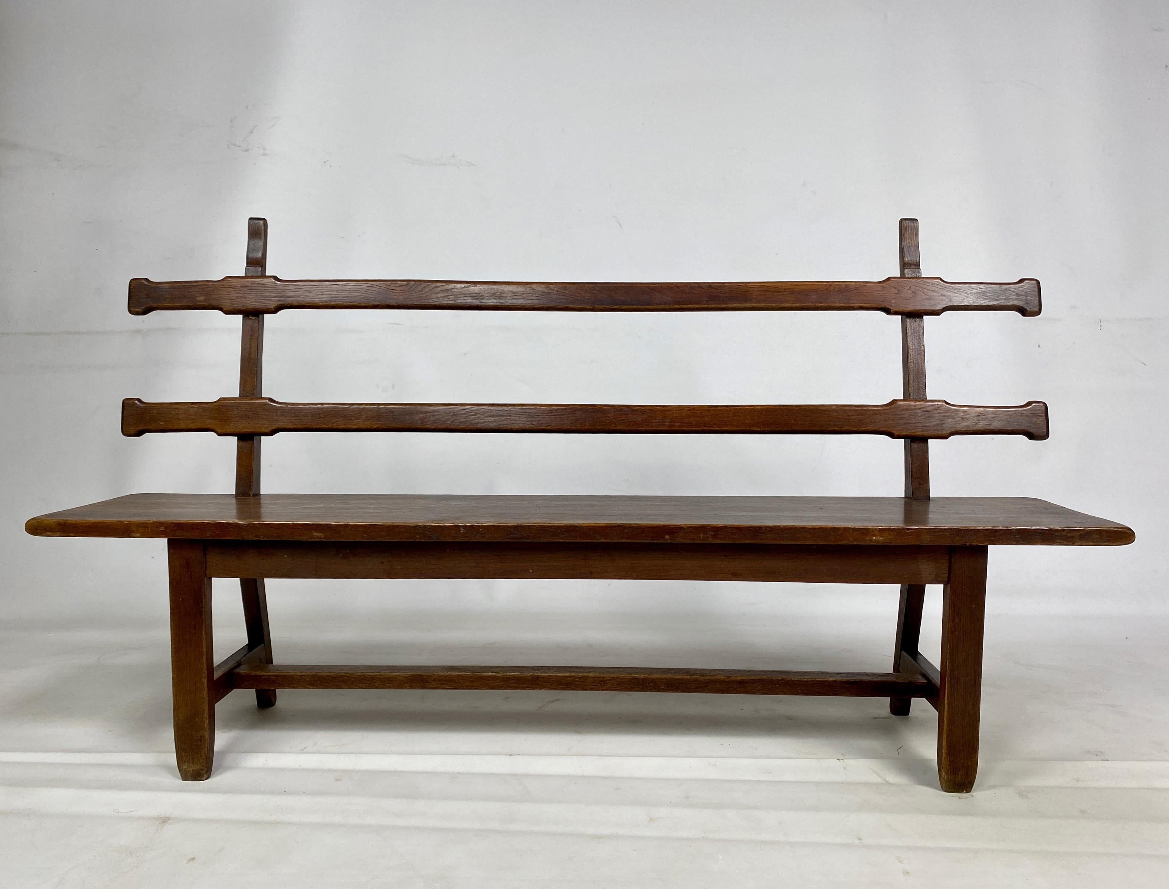 1930S French Oak Bench For Sale 2