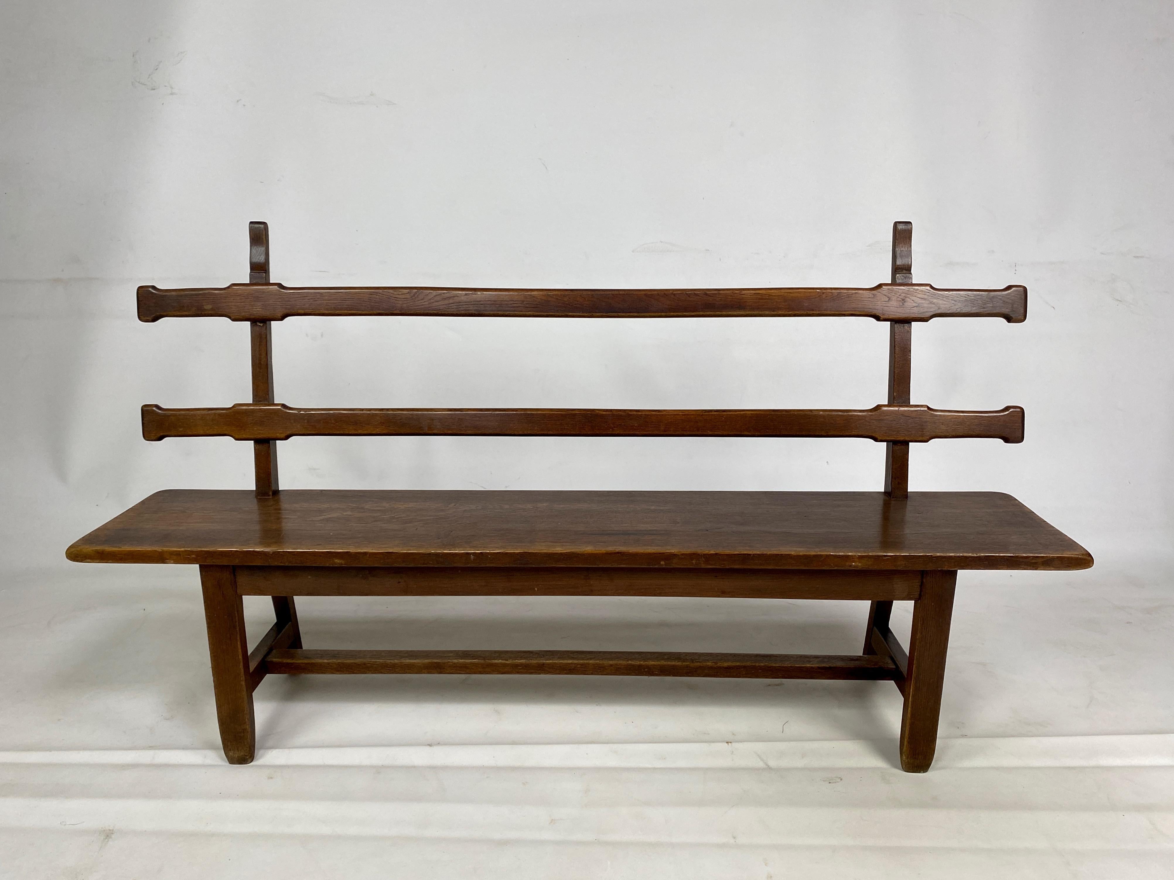 1930S French Oak Bench For Sale 3