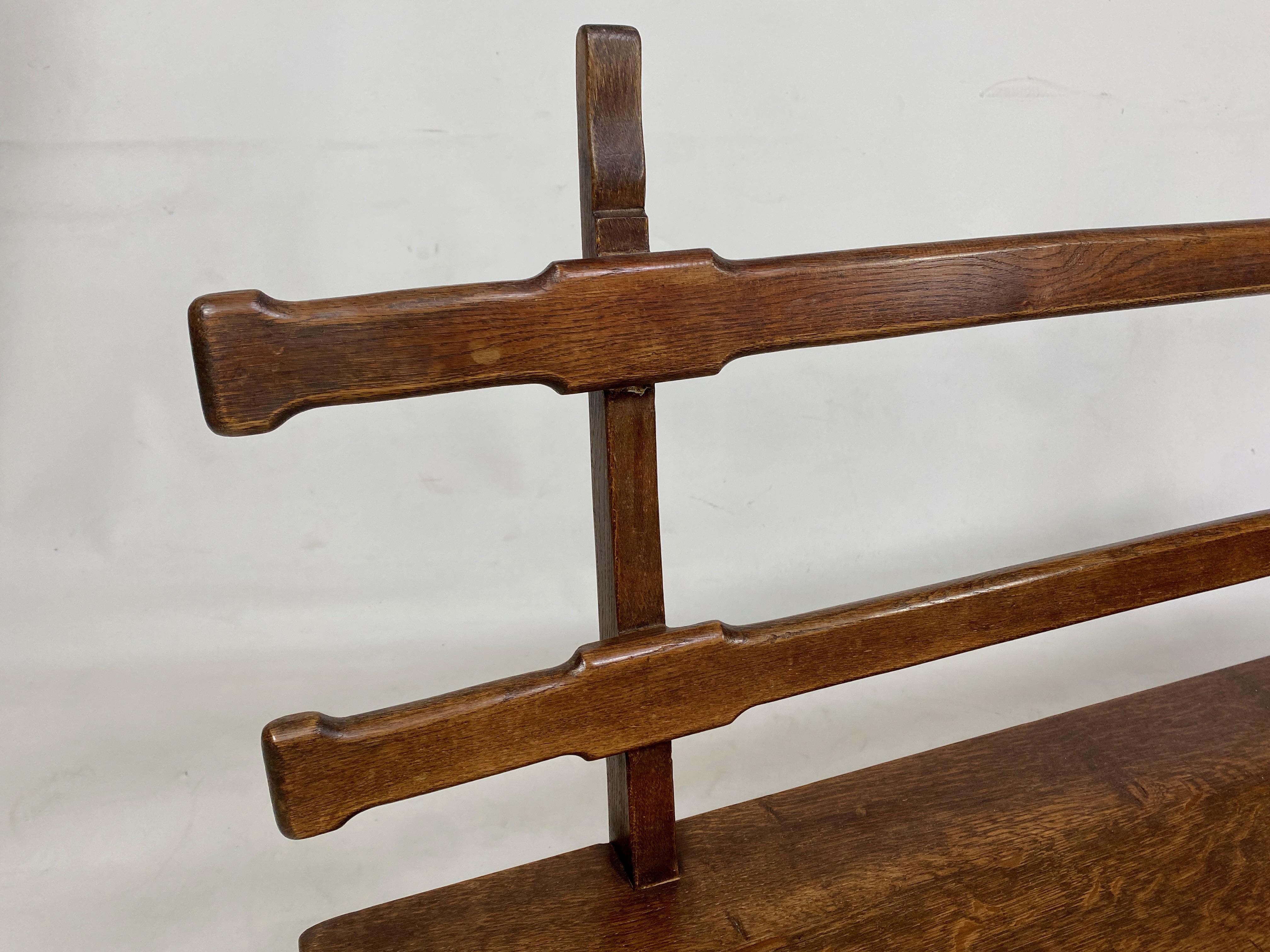 1930S French Oak Bench For Sale 4