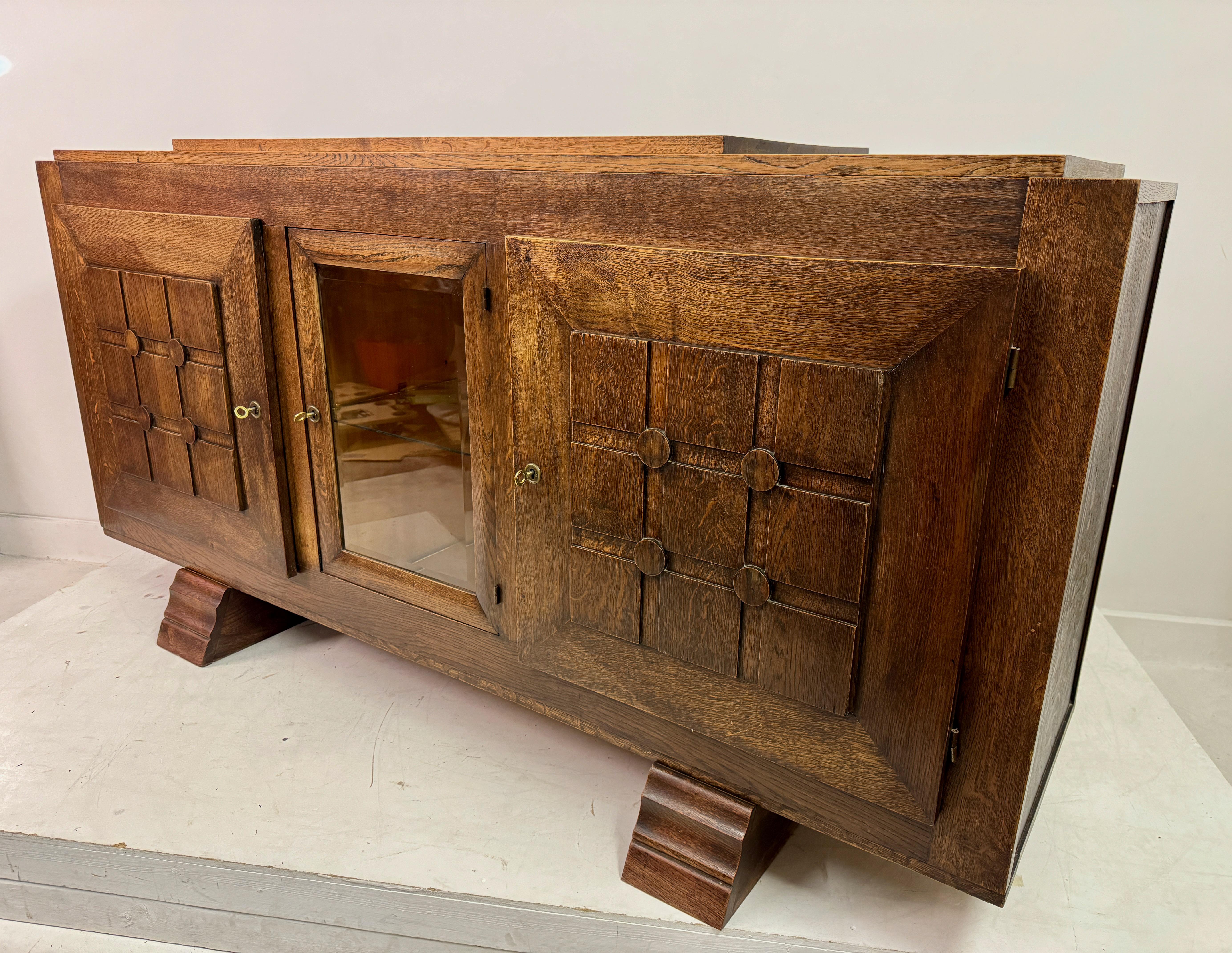 Credenza in Oak francese degli anni '30 di Gaston Poisson in vendita 8