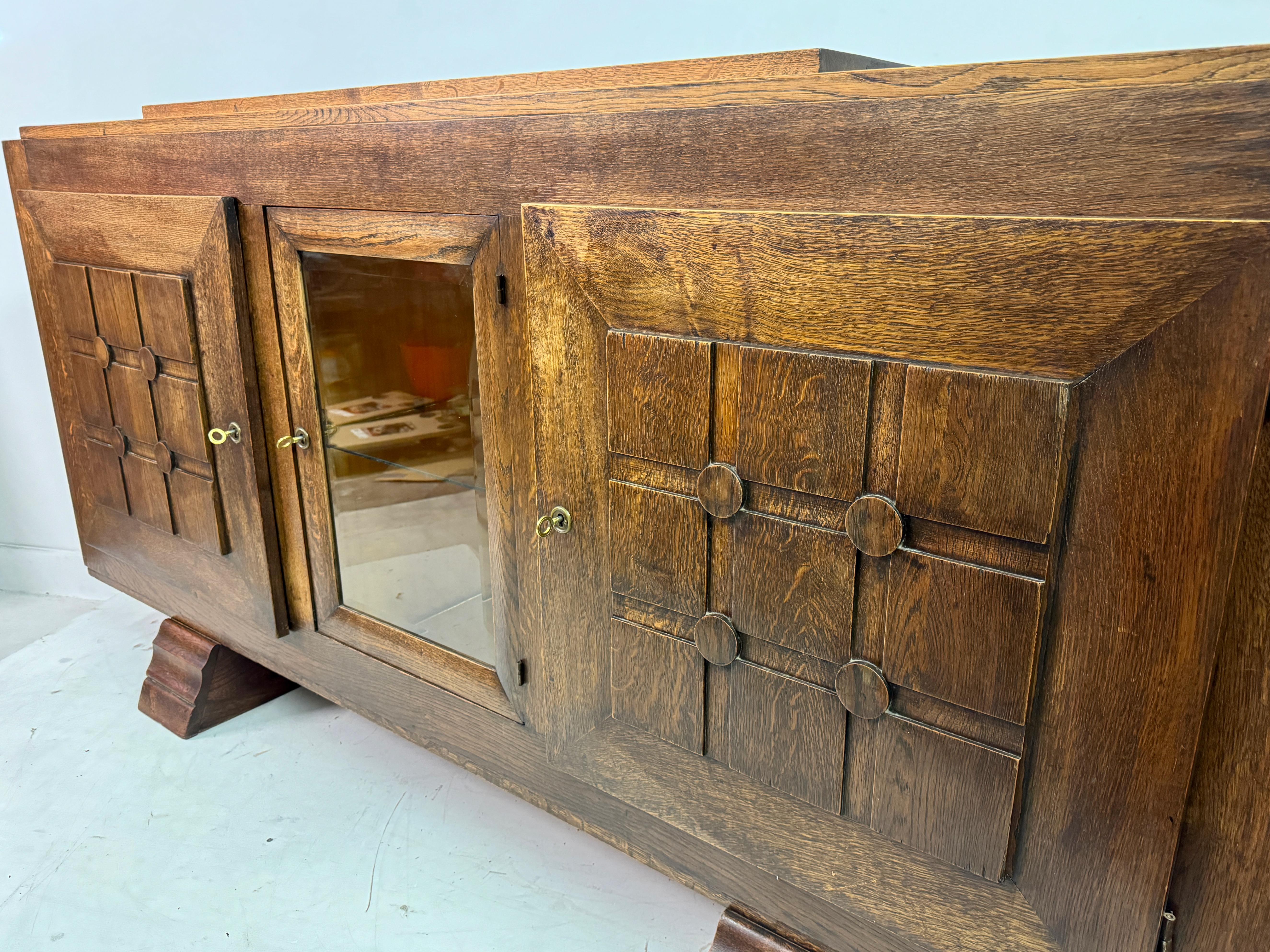 1930s French Oak Sideboard By Gaston Poisson For Sale 11