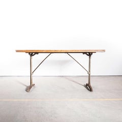 Tavolo da pranzo originale francese del 1930 con base in fusione Fischel (3585)