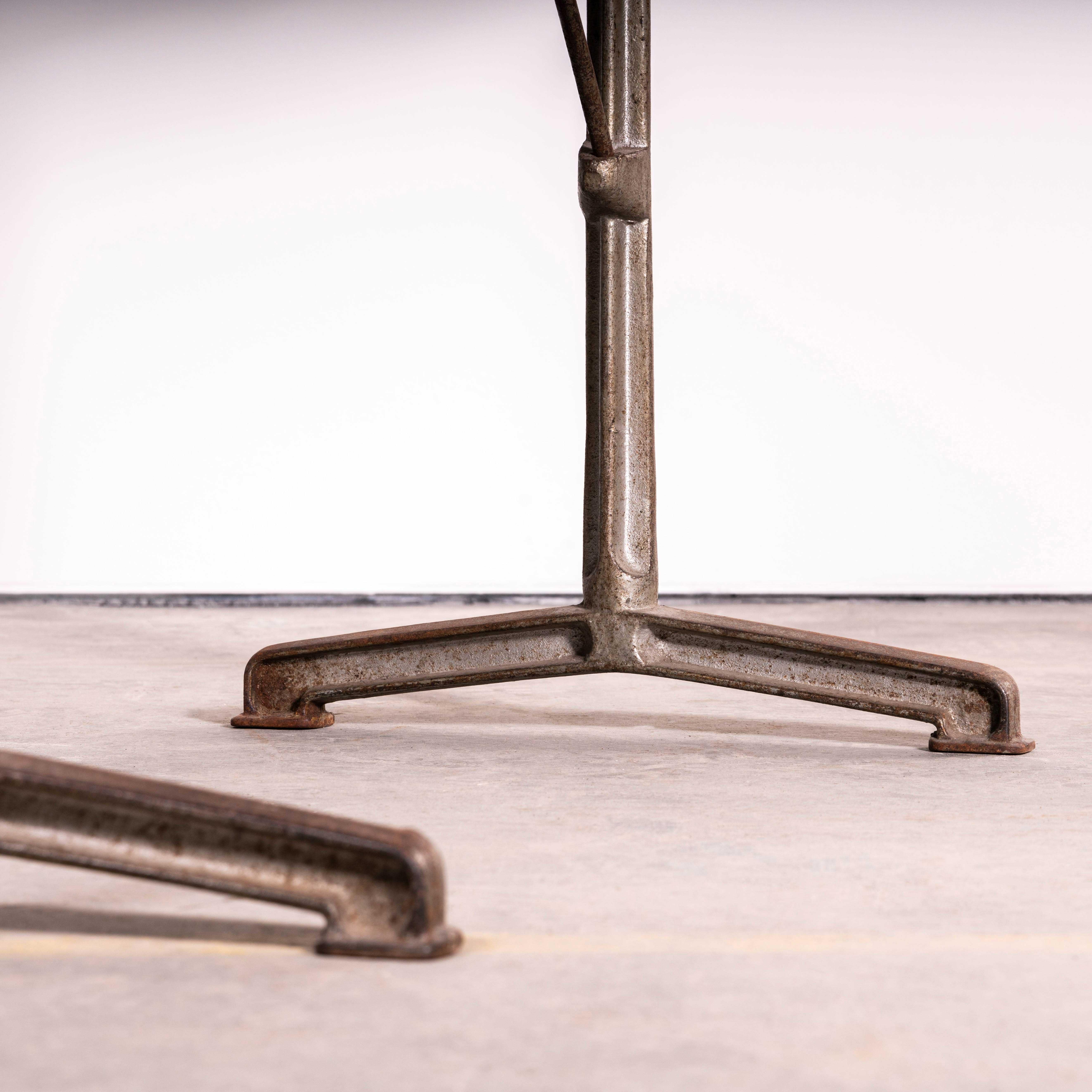 Iron 1930's French Original Cast Base Small Dining Table (3582) For Sale