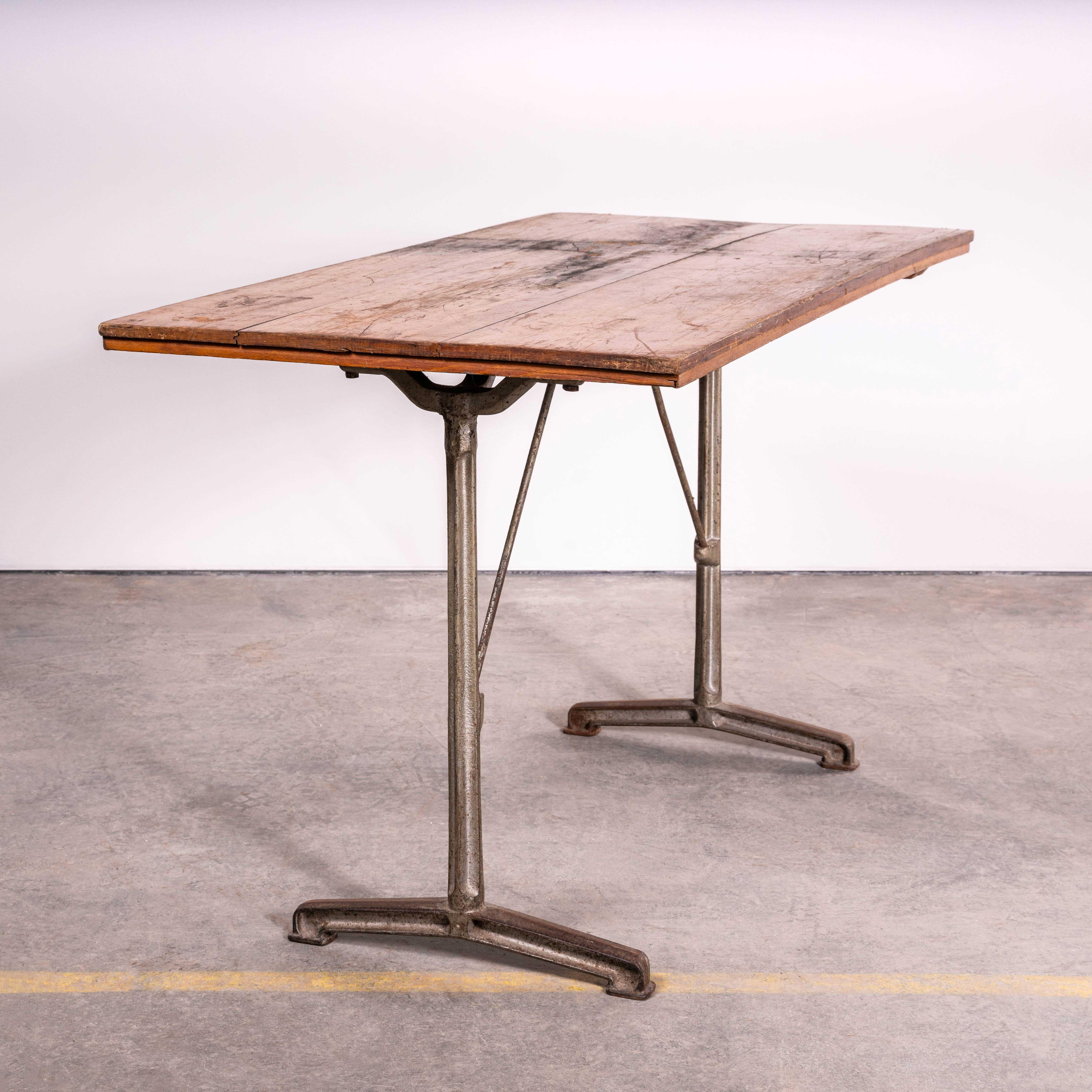 1930's French Original Cast Base Small Dining Table (3582) For Sale 1