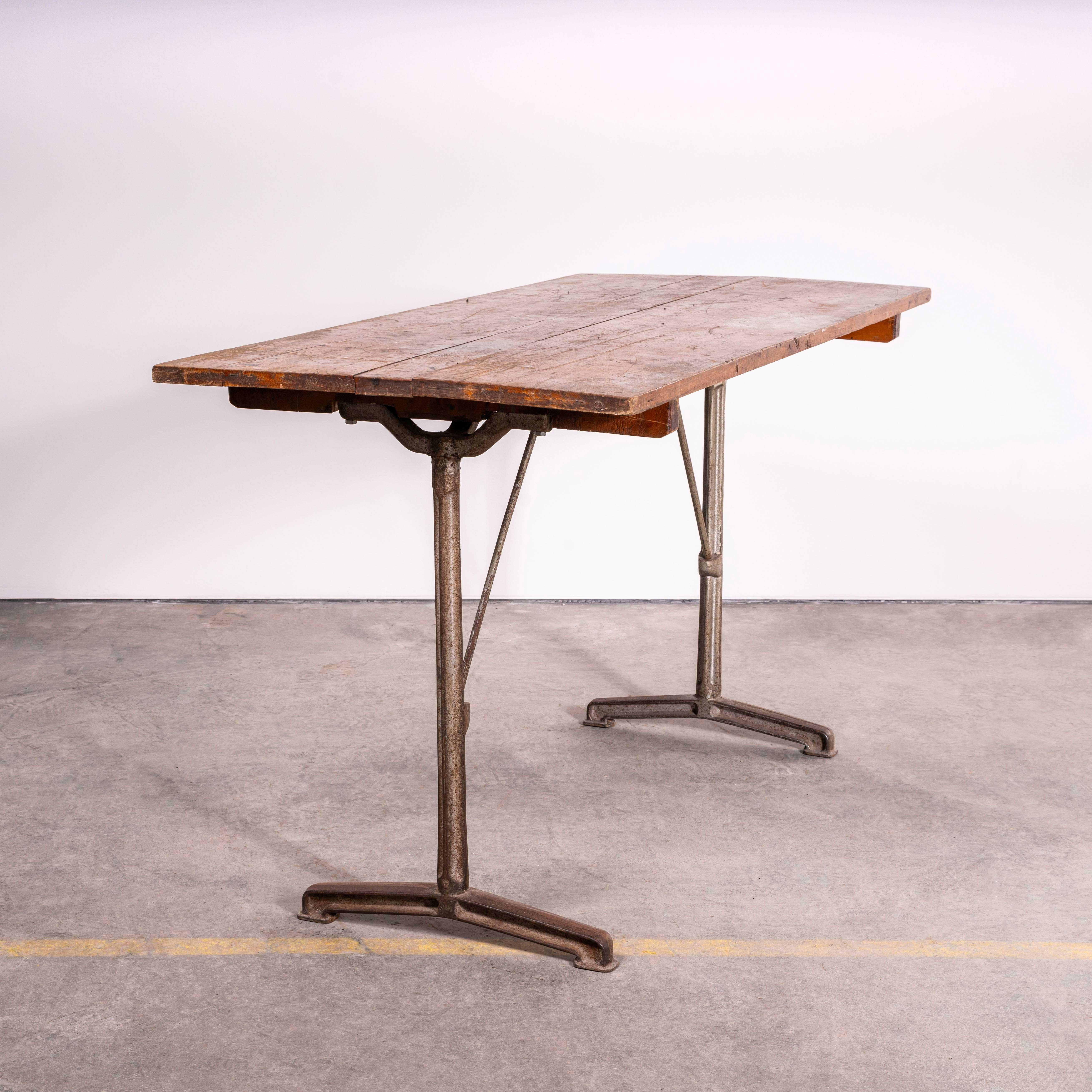 1930’s Original Cast Base Fischel Bistro Dining Table. 

Fischel was founded in 1871 by Czech born David Gabriel Fischel, a successful vegetable oil merchant, using the first hand knowledge of his eldest son who had worked in one of Thonets Czech