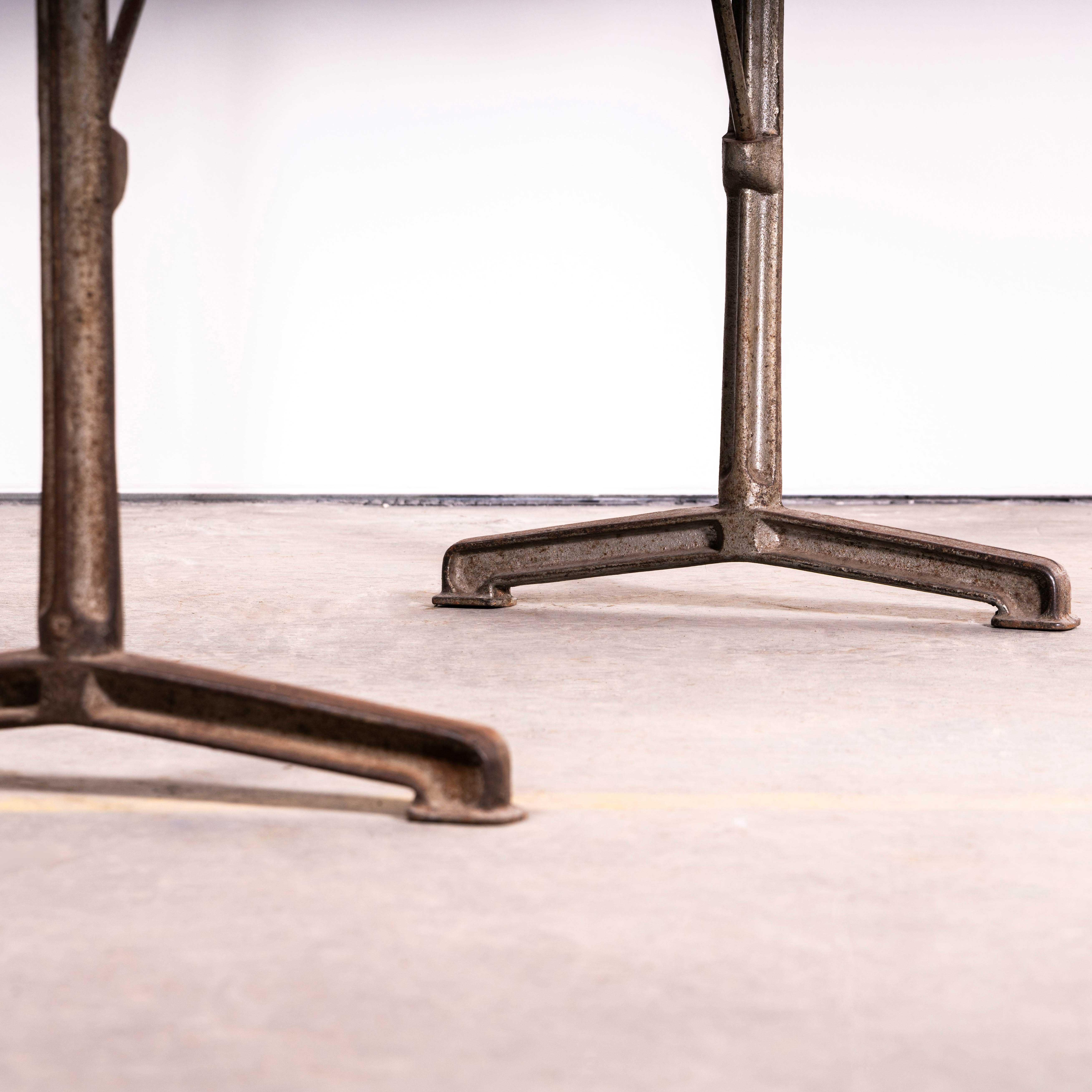 Early 20th Century 1930's French Original Cast Base Small Dining Table (3583) For Sale