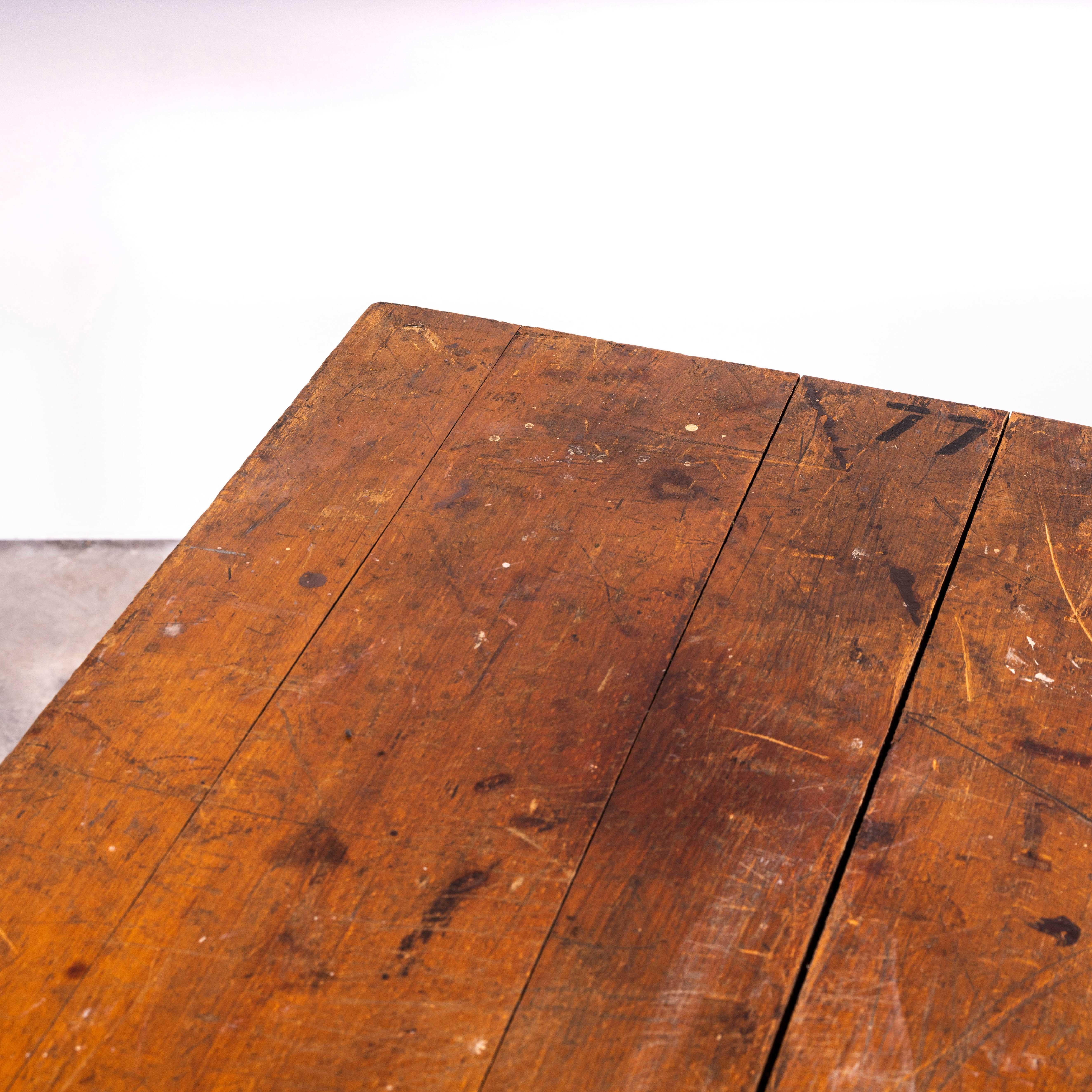 Iron 1930's French Original Cast Base Small Dining Table (3583) For Sale