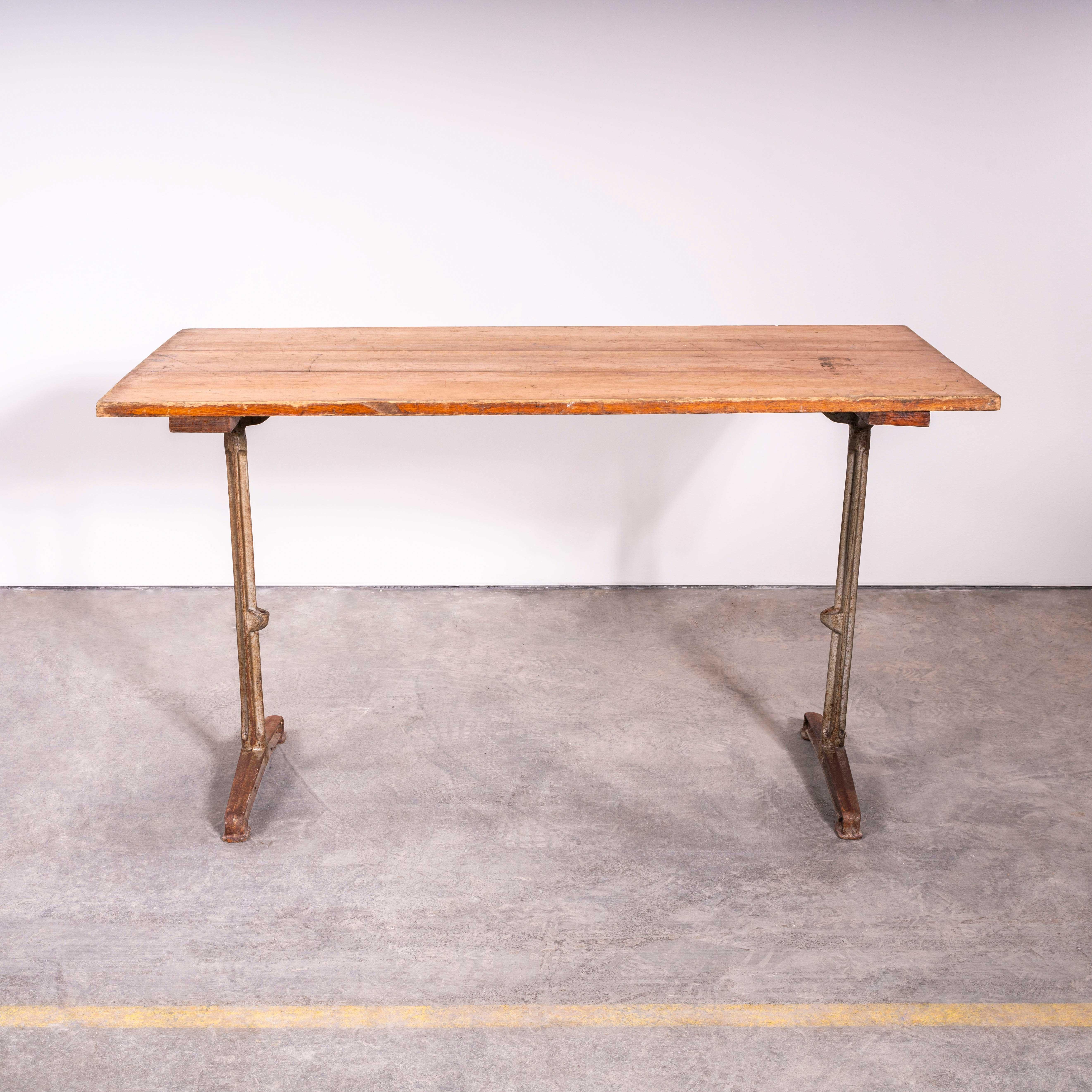 1930’s Original Cast Base Fischel Bistro Dining Table. 

Fischel was founded in 1871 by Czech born David Gabriel Fischel, a successful vegetable oil merchant, using the first hand knowledge of his eldest son who had worked in one of Thonets Czech