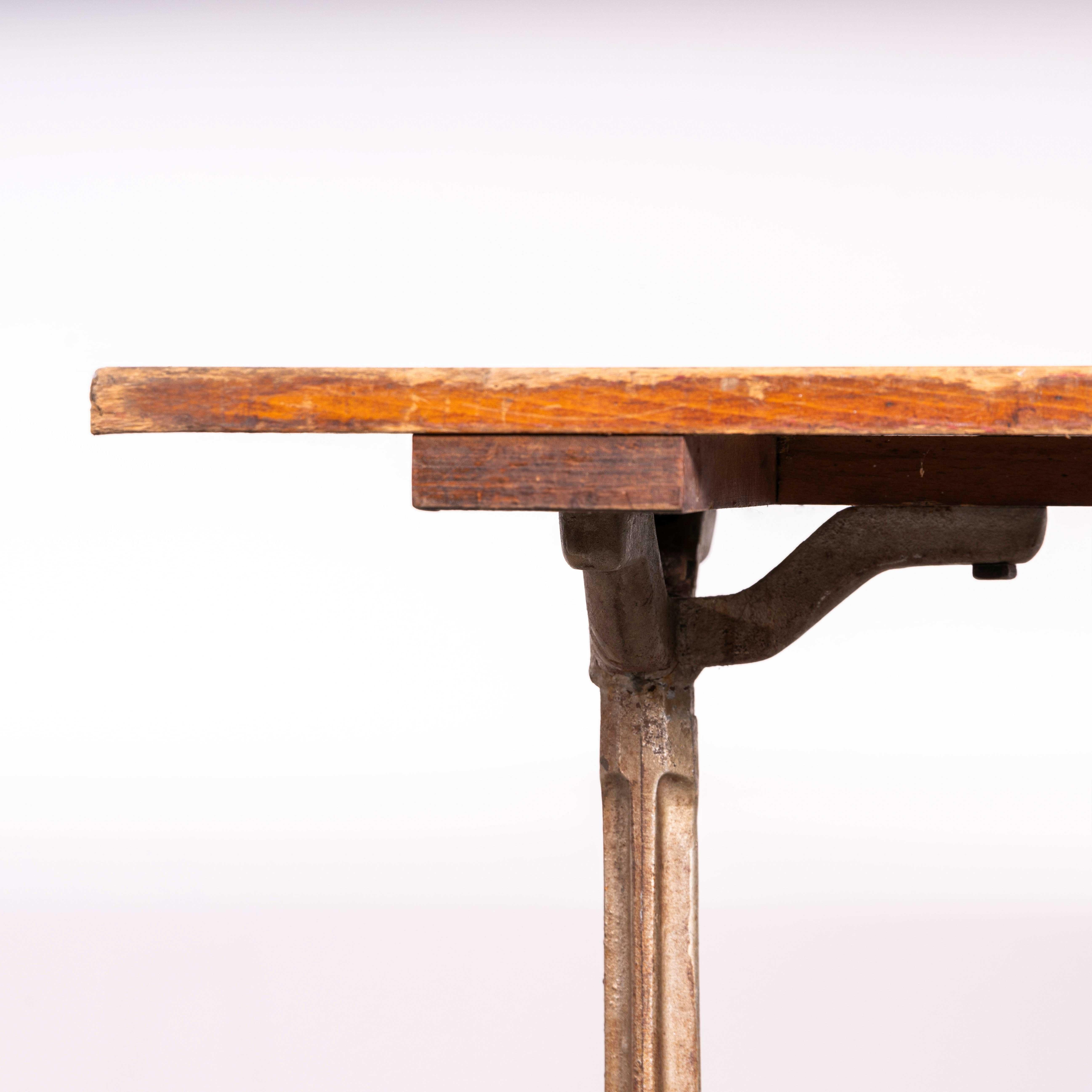 1930's French Original Cast Base Small Dining Table (3587) In Good Condition For Sale In Hook, Hampshire
