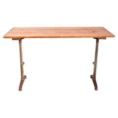 Antique 1930's French Original Cast Base Small Dining Table (3587)