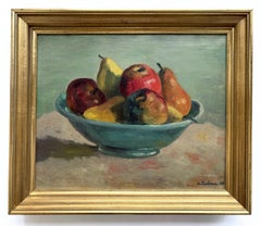 1930s French Original Still-Life Oil Painting On Stretched Canvas by B.Salmon