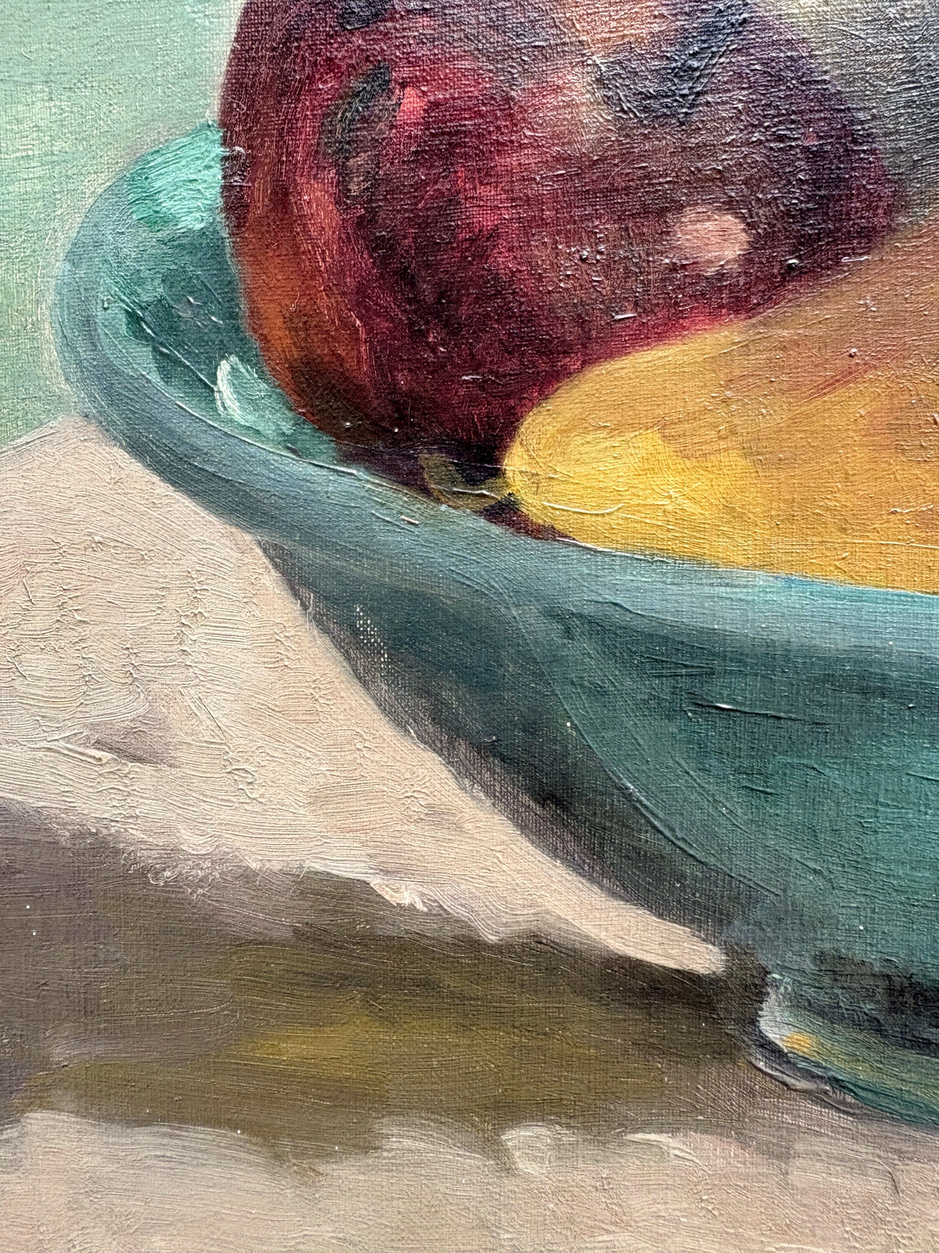 1930er Jahre Französisch Original Still-Leben Ölgemälde auf Leinwand von B. Salmon im Zustand „Gut“ im Angebot in COLMAR, FR