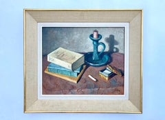 1930s French Original Still-Life on Stretched Canvas by Rodolphe Fogé  1890-1976