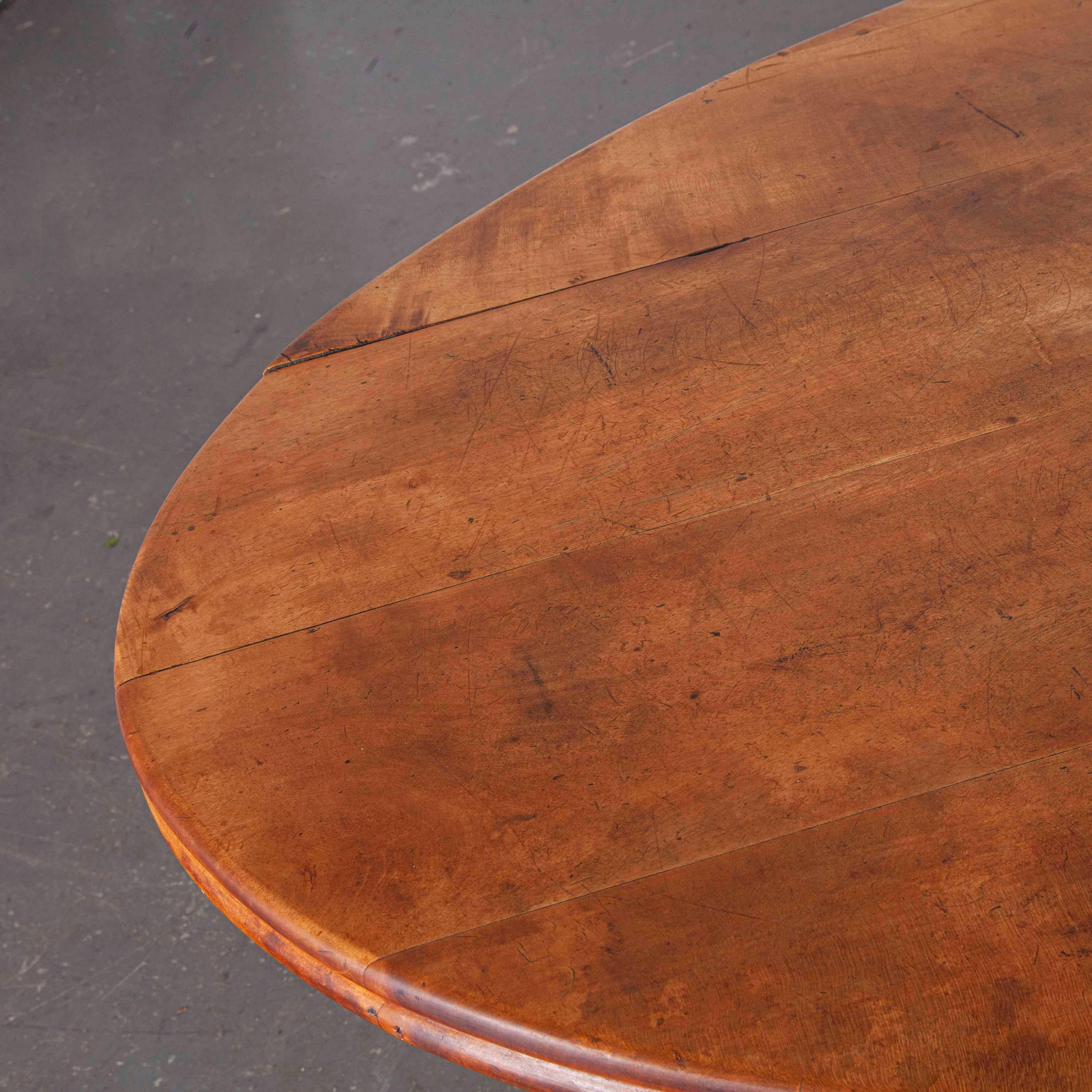 1930s French Oval Dining Table, Cast Iron Base 1