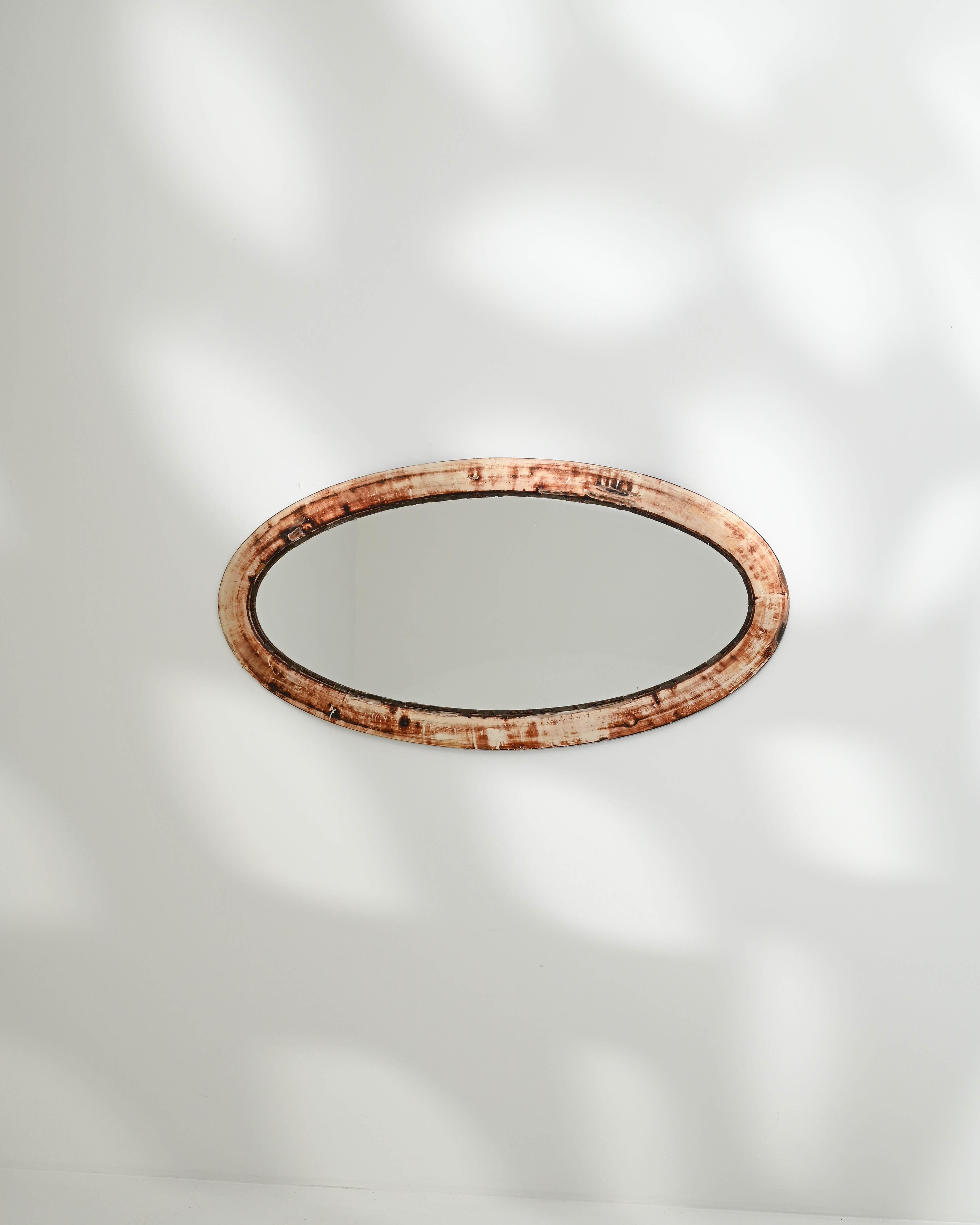 1930s French Oval Wall Mirror For Sale 4