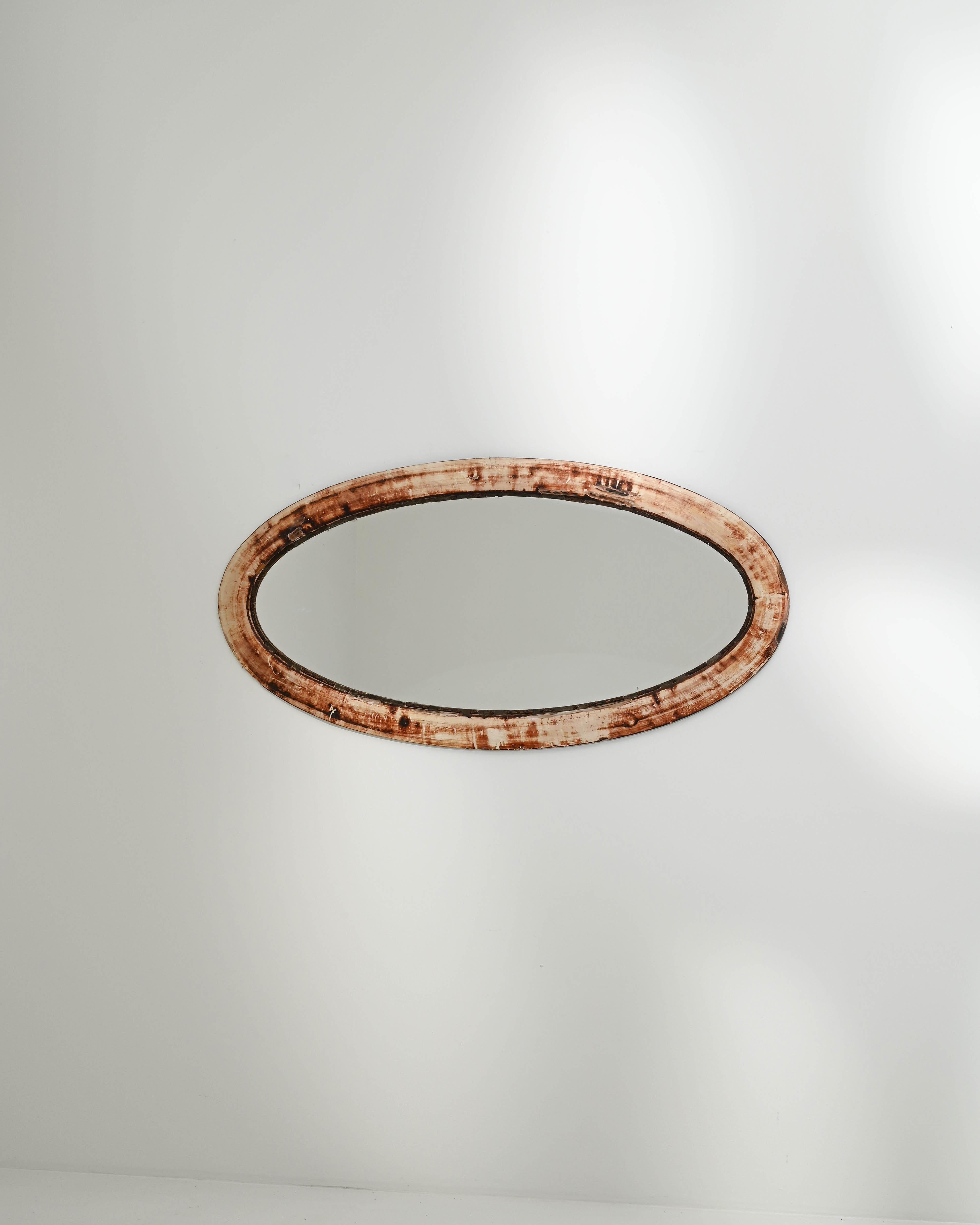1930s French Oval Wall Mirror For Sale 3