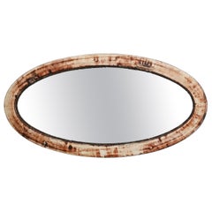 1930s French Oval Wall Mirror
