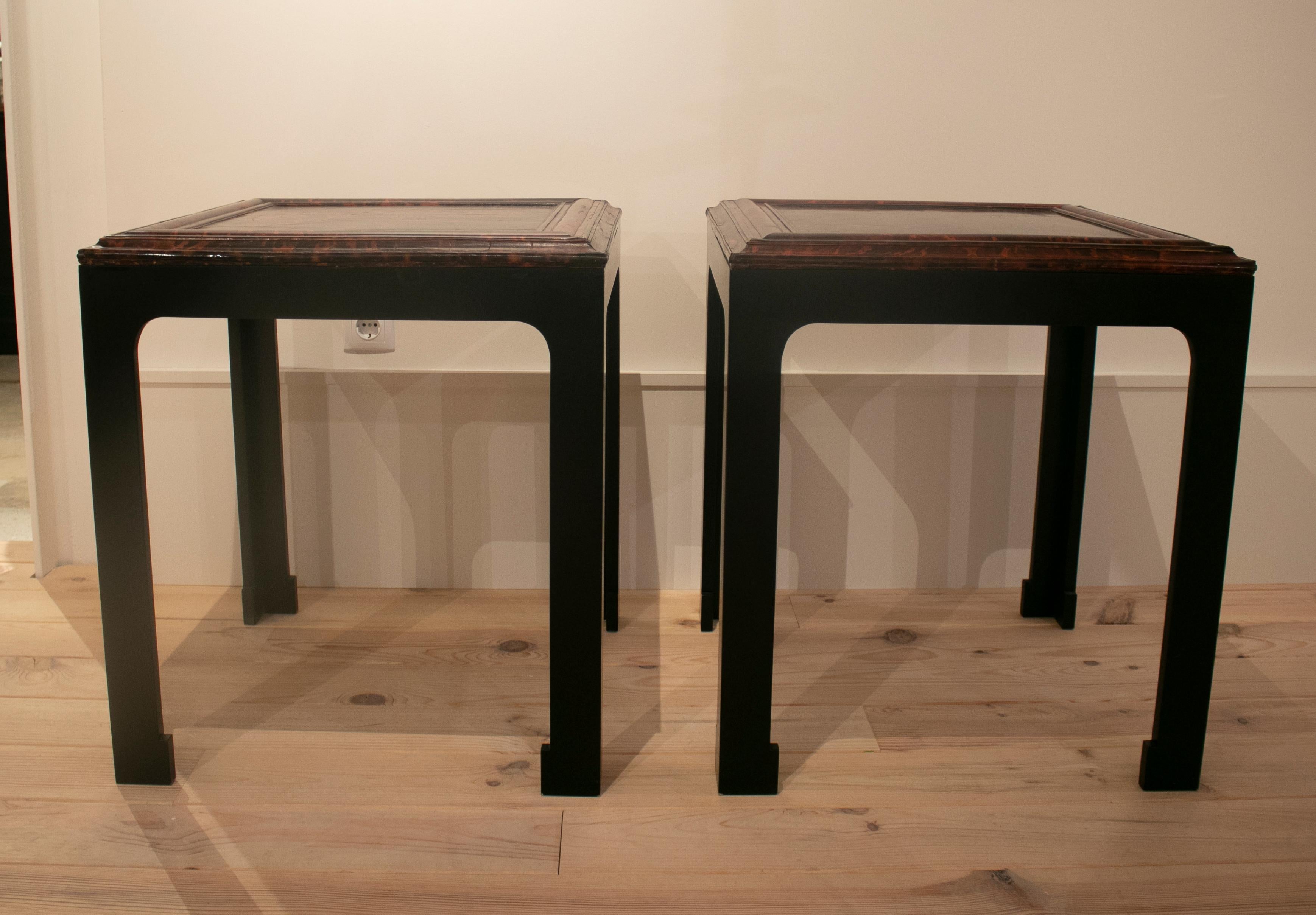 1930s French Pair of Carey Tortoise Shell Side Tables In Good Condition In Marbella, ES