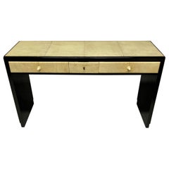 1930s French Parchment Console Table
