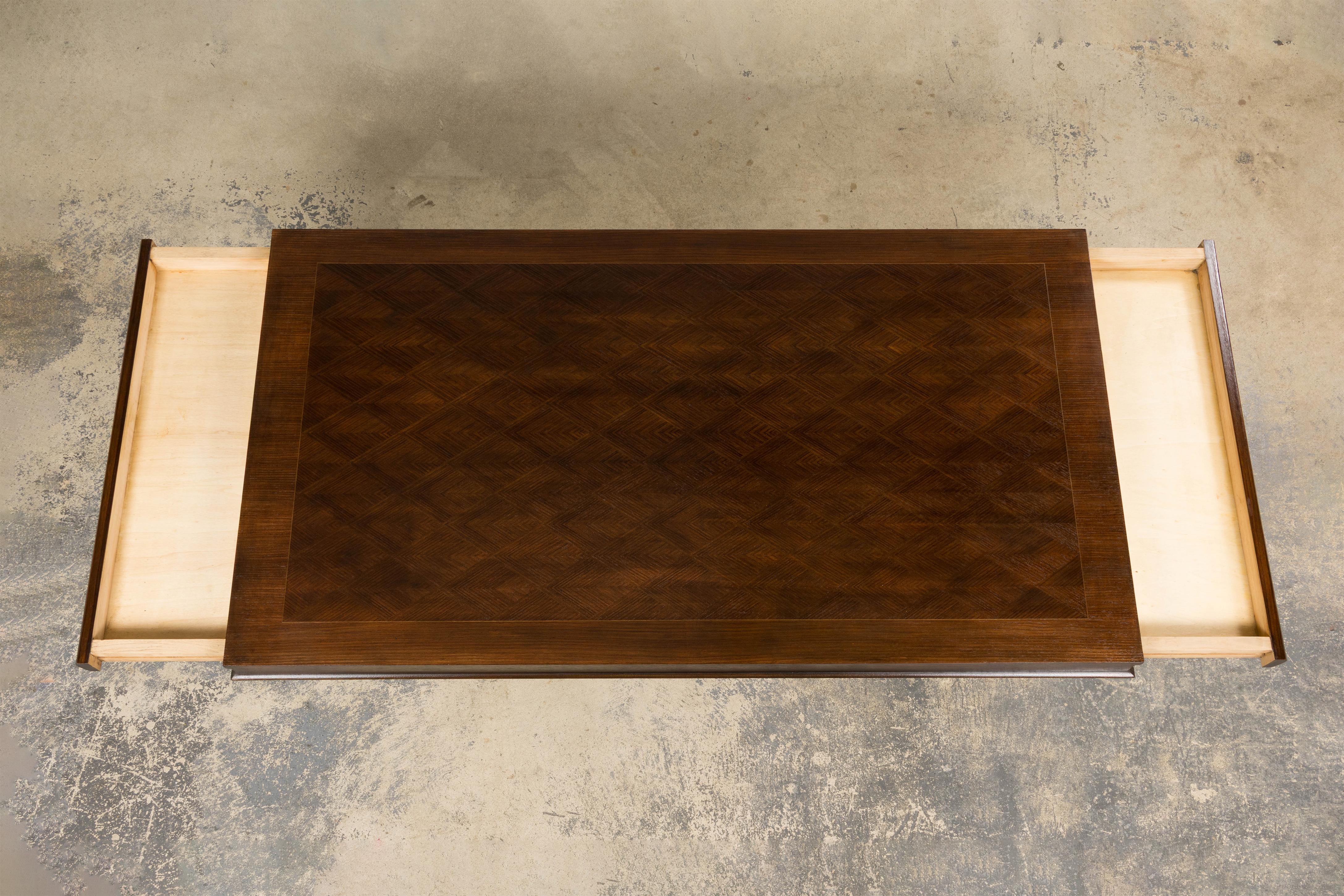 Hand-Crafted 1930s French Parisian Art Deco Rosewood Dining Table For Sale
