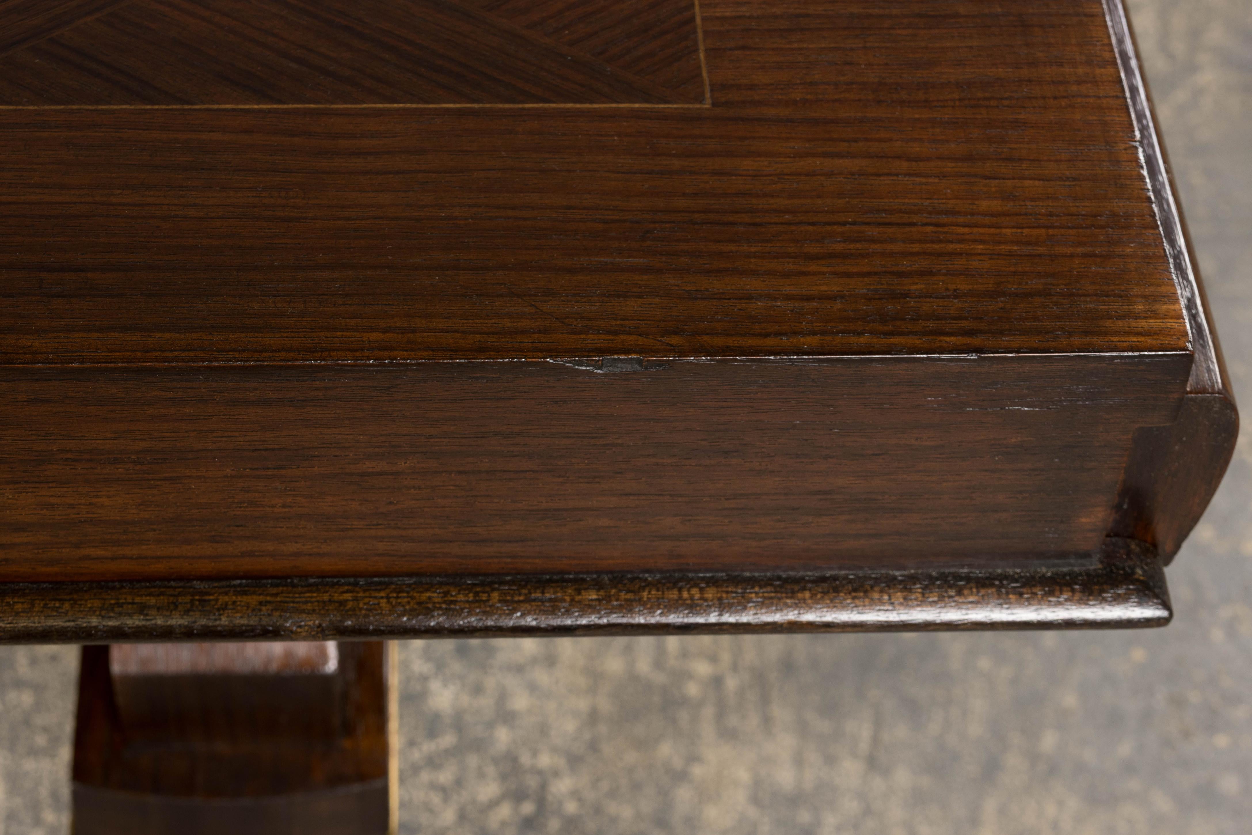 20th Century 1930s French Parisian Art Deco Rosewood Dining Table For Sale