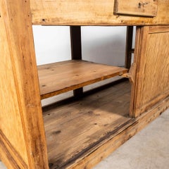 1930's French Pine Shop Counter - Glass Fronted