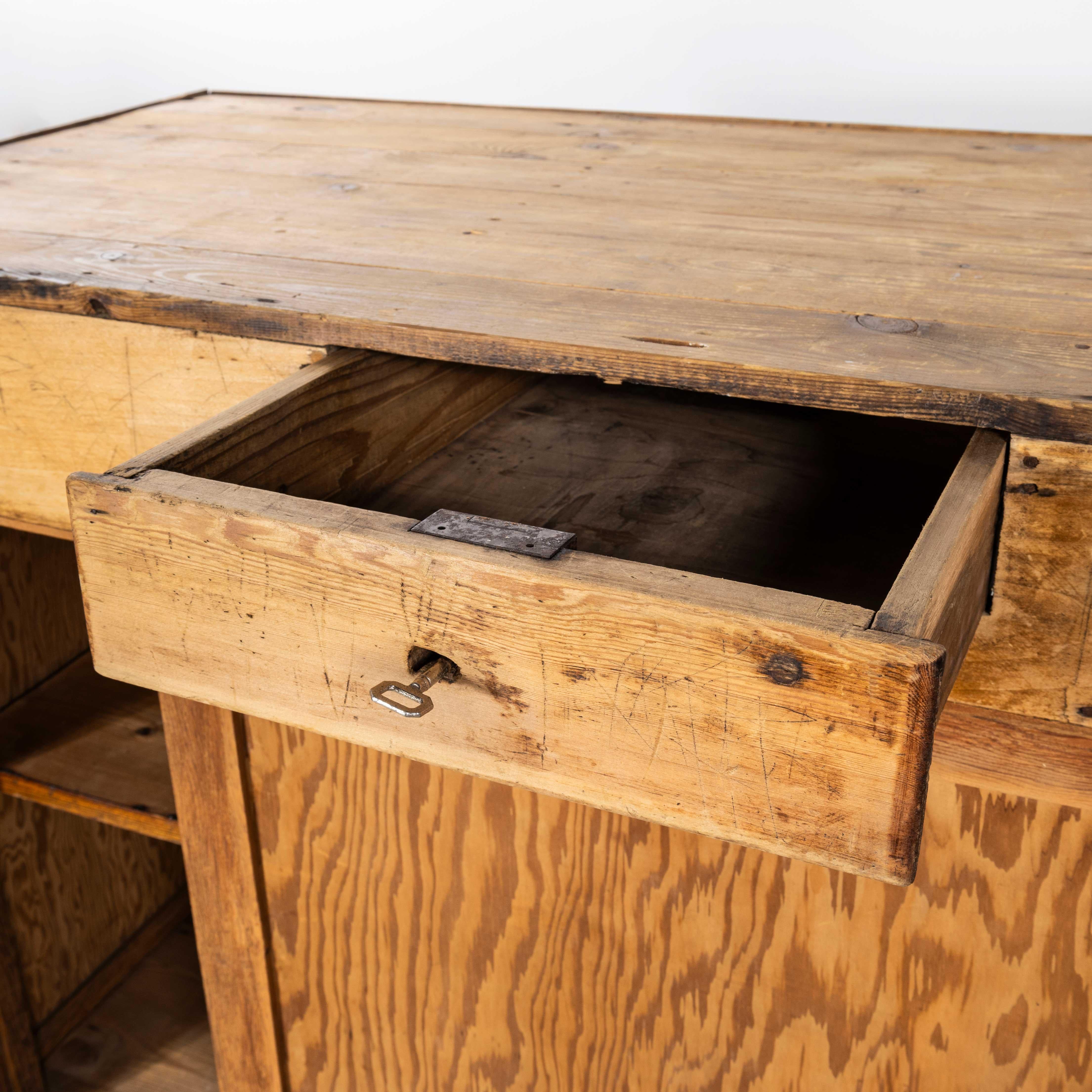 1930's French Pine Shop Counter - Glass Fronted 1