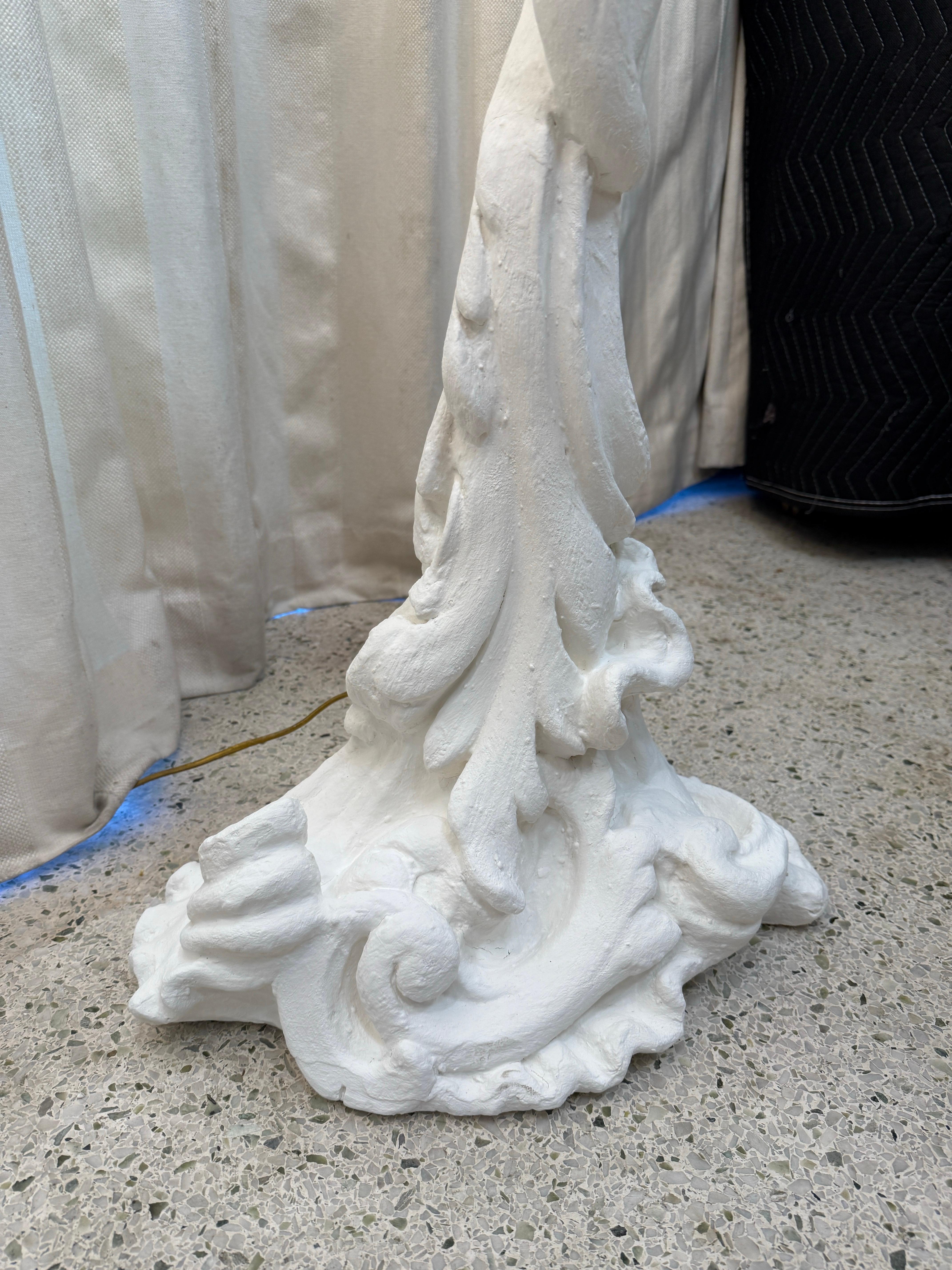 1930's French Plaster 5-Light Candelabra Torchieres, PAIR In Good Condition In North Miami, FL
