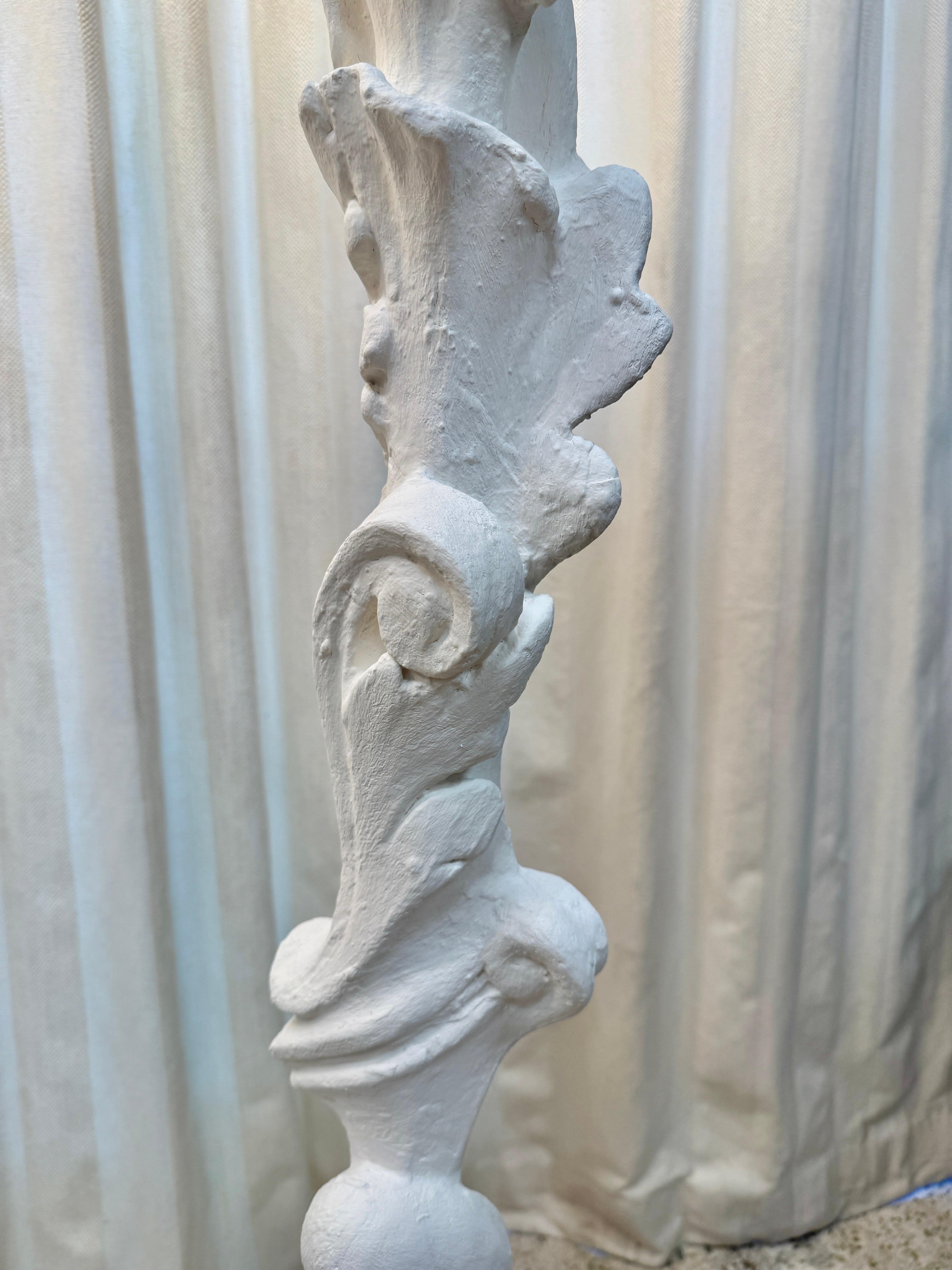1930's French Plaster 5-Light Candelabra Torchieres, PAIR 2