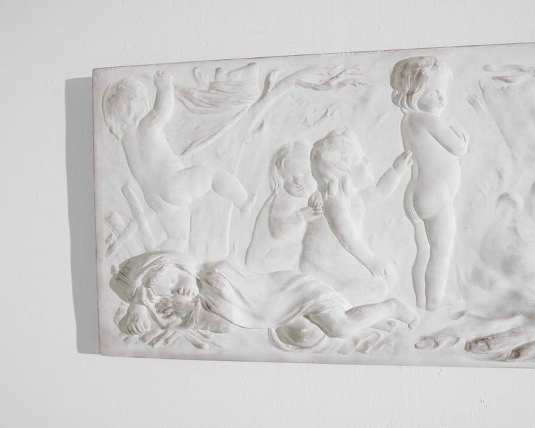 Beaux Arts 1930s French Plaster Wall Relief For Sale