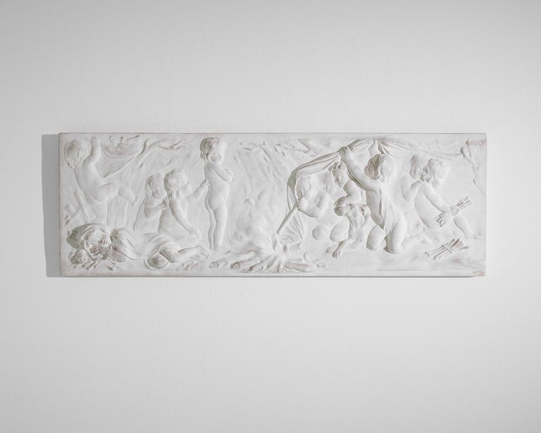 1930s French Plaster Wall Relief In Good Condition For Sale In High Point, NC