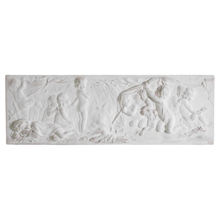 1930s French Plaster Wall Relief For Sale