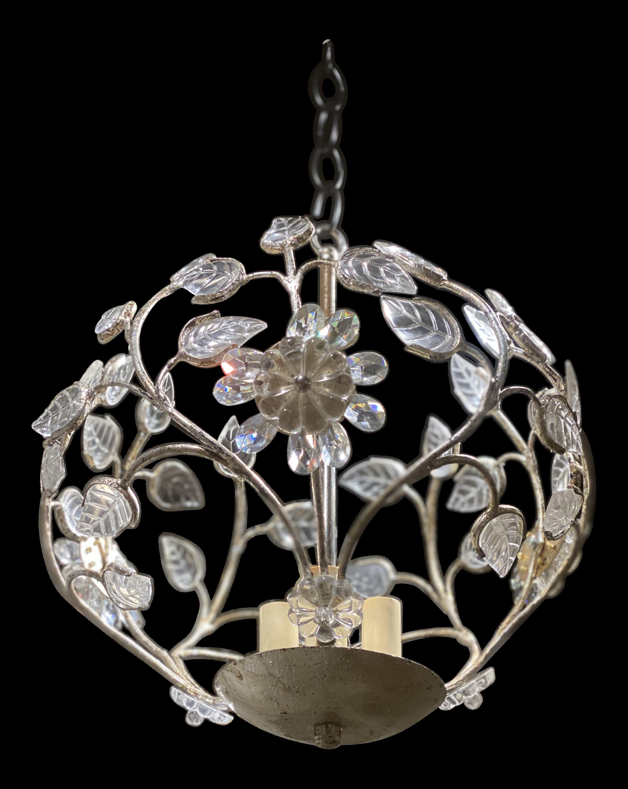 French Provincial 1930’s French Silver Light Fixture For Sale