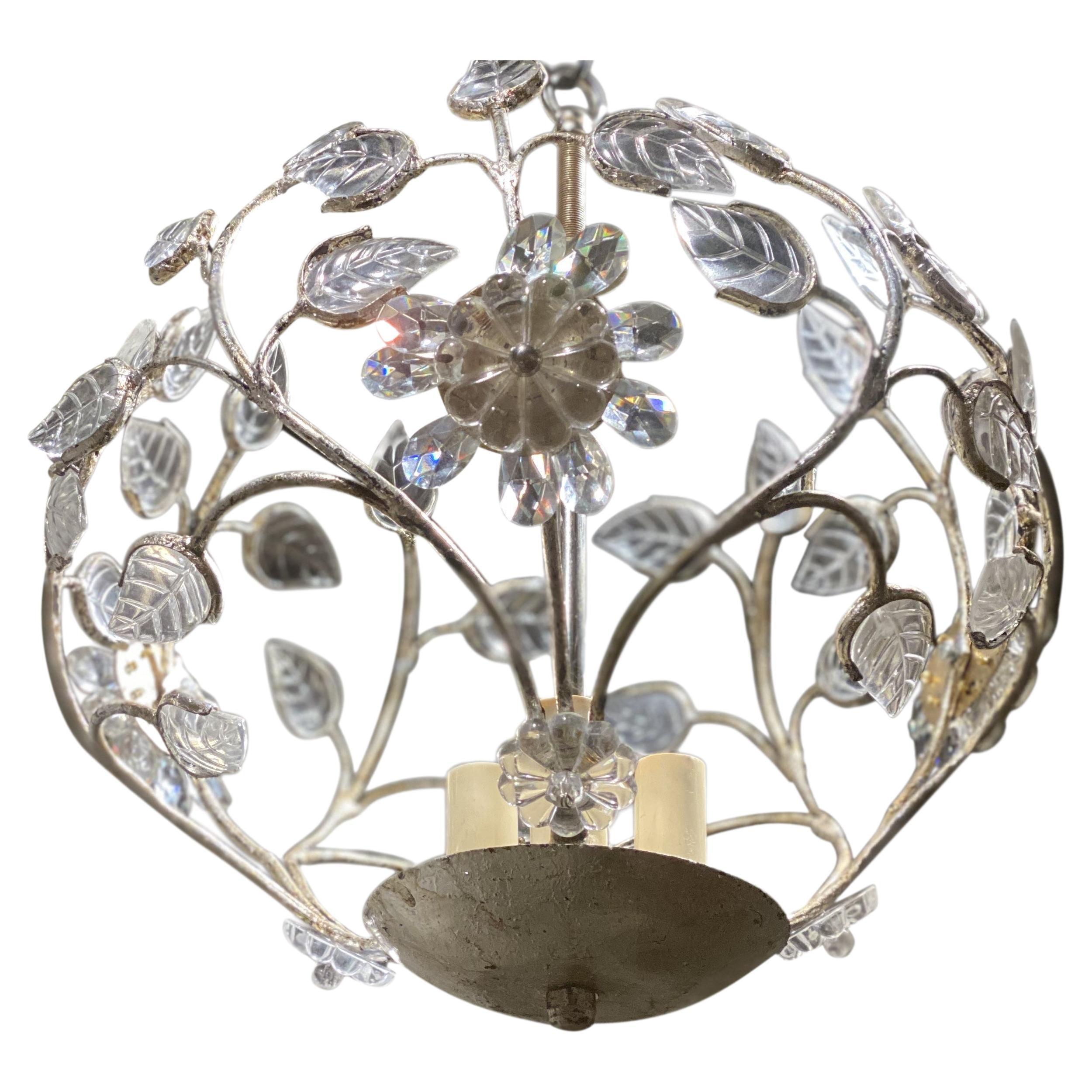 1930’s French Silver Light Fixture For Sale