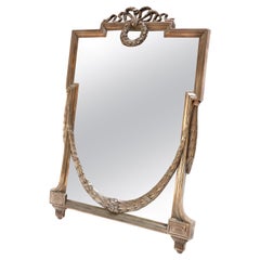 1930s French Silver Plated Vanity Mirror