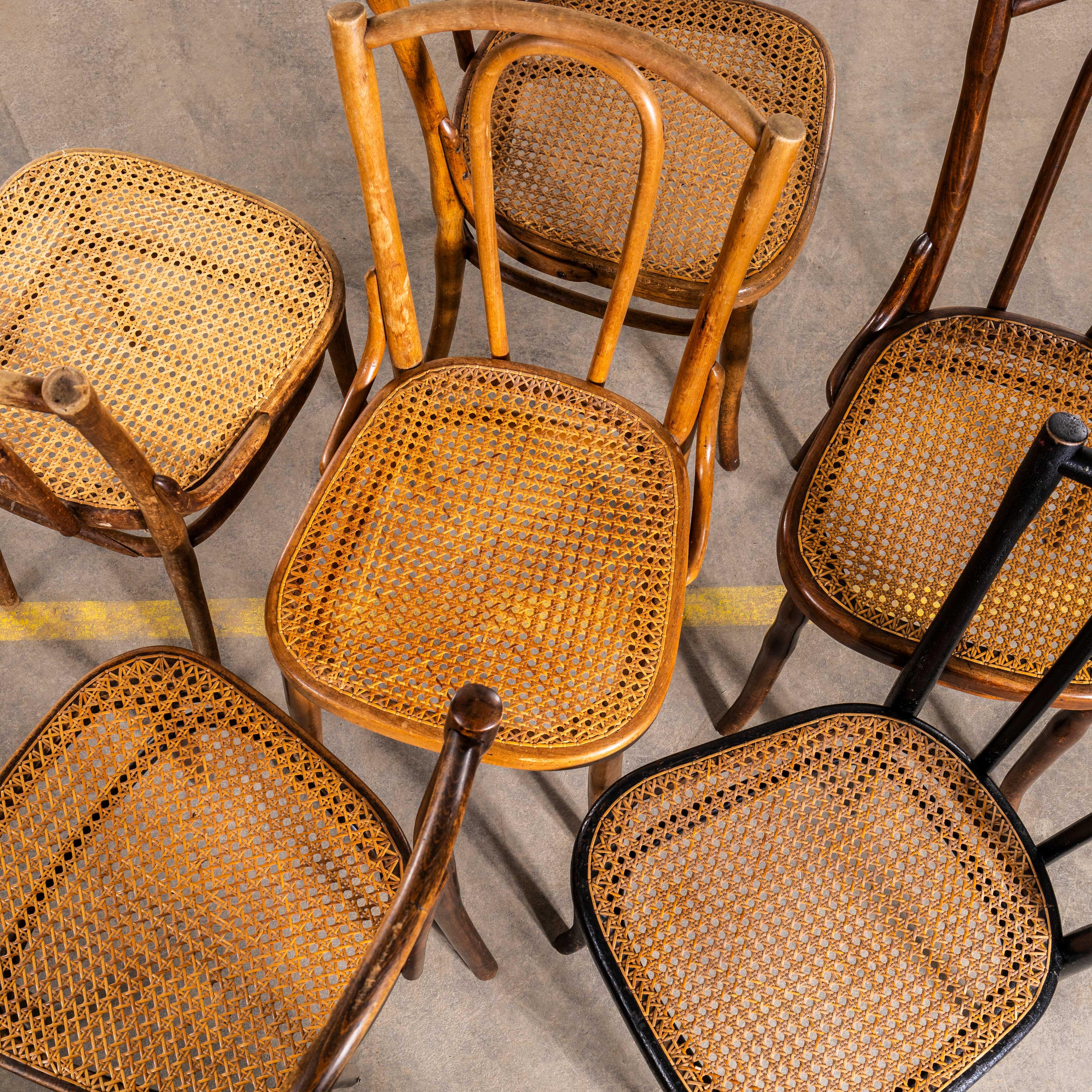 Sedie da pranzo francesi con schienale a cerchio singolo e sedile a canne degli anni '30 - set di sei in vendita 4