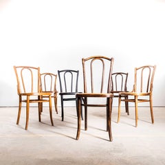 1930's French Single Hoop Back Cane Seat Dining Chairs - Set Of Six