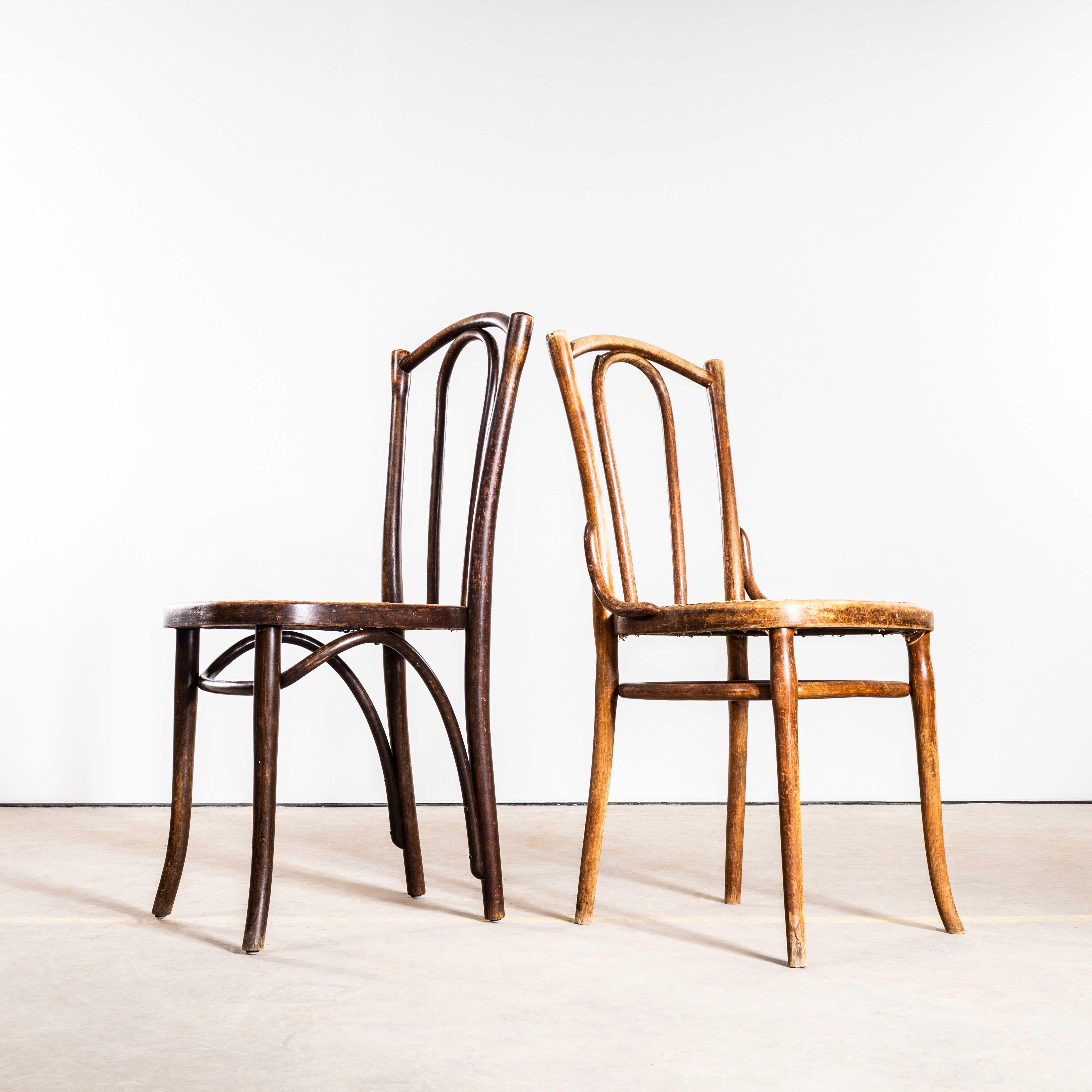 Canna Sedie da pranzo francesi con schienale a cerchio singolo e sedile a canne degli anni '30 - set di sei in vendita