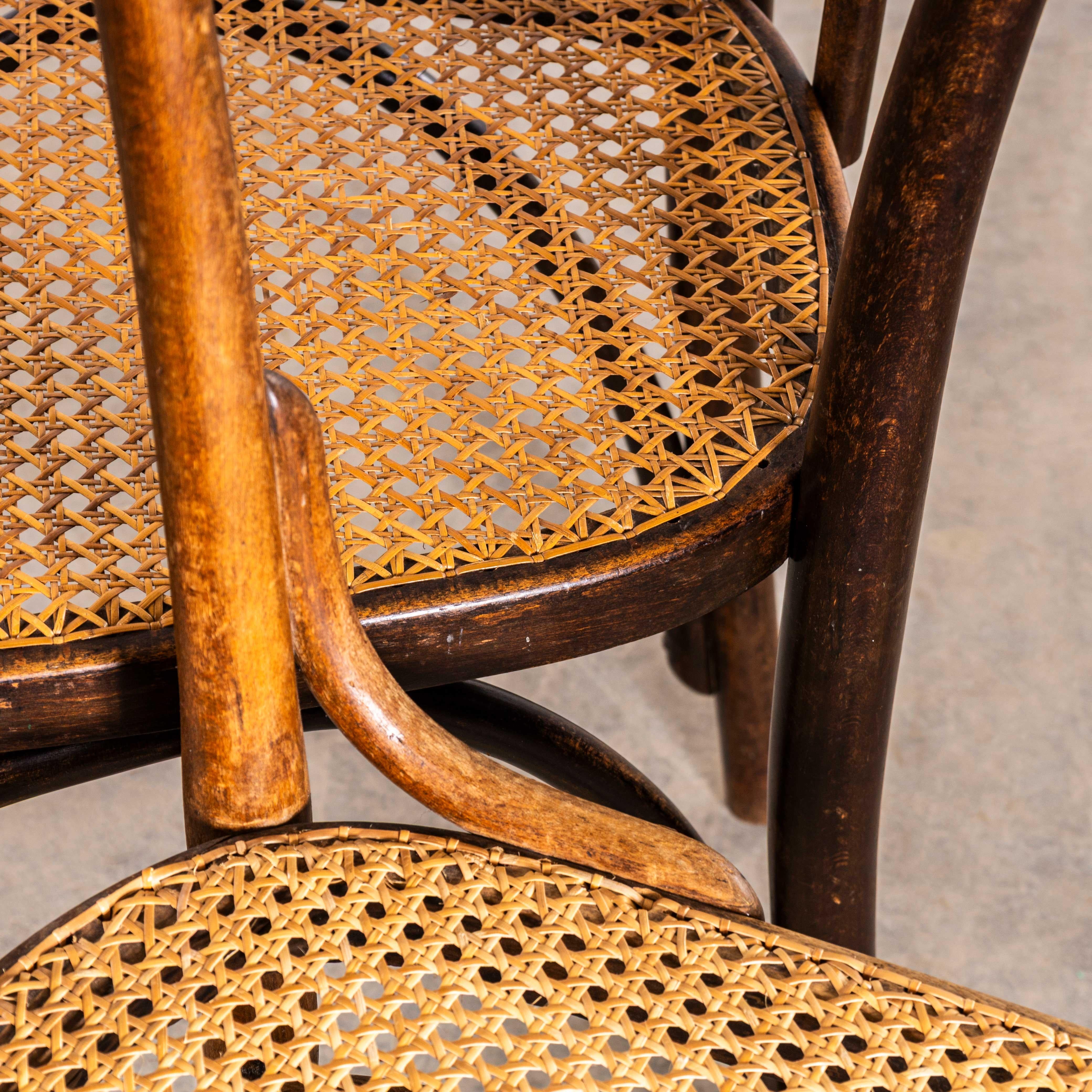 Sedie da pranzo francesi con schienale a cerchio singolo e sedile a canne degli anni '30 - set di sei in vendita 2