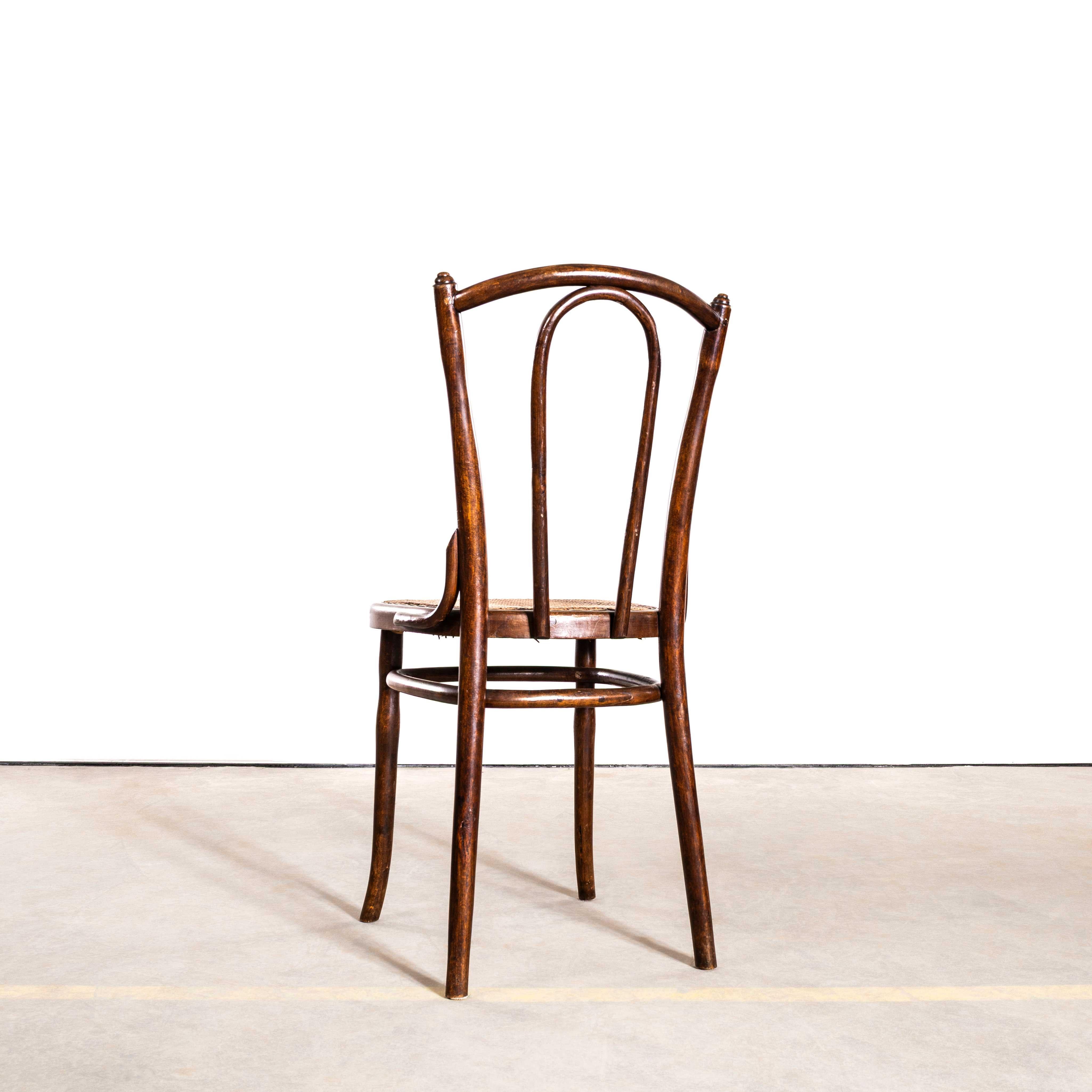 Sedie da pranzo francesi con schienale a cerchio singolo e sedile a canne degli anni '30 - set di sei in vendita 3